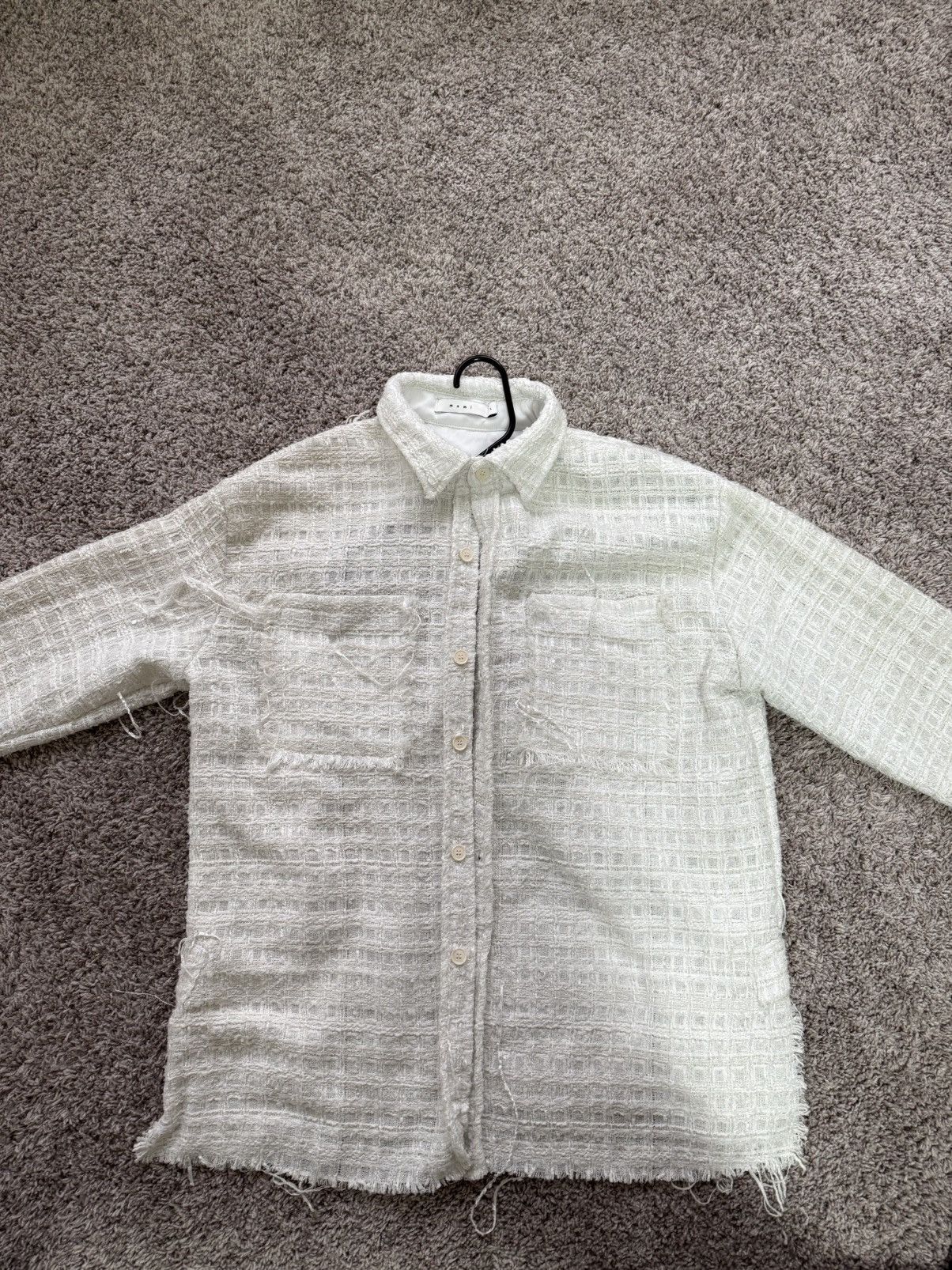 MNML MNML Men's White and Cream Flannel Size US L / EU 52-54 / 3 - 1 Thumbnail