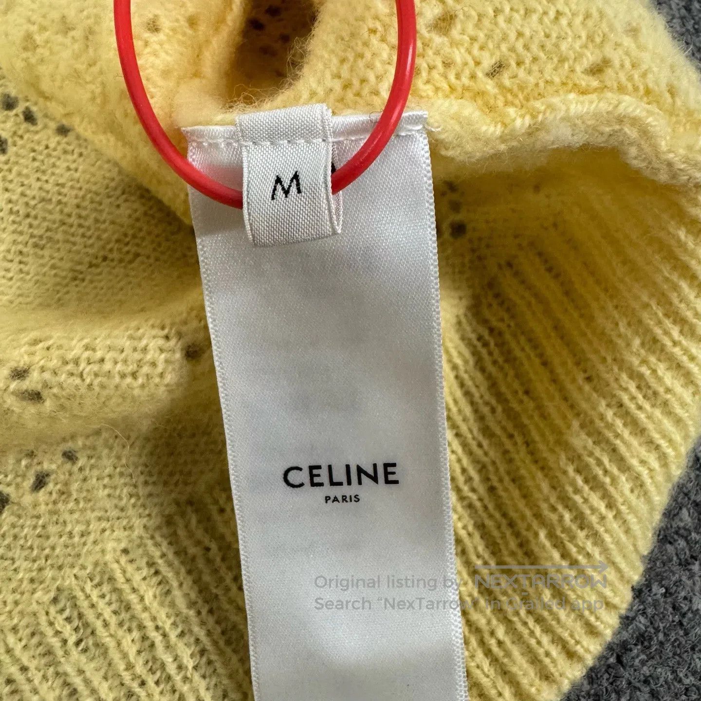 Celine CELINE Hollow jacquard pattern; chick yellow color; knitte Size M / US 6-8 / IT 42-44 - 6 Thumbnail