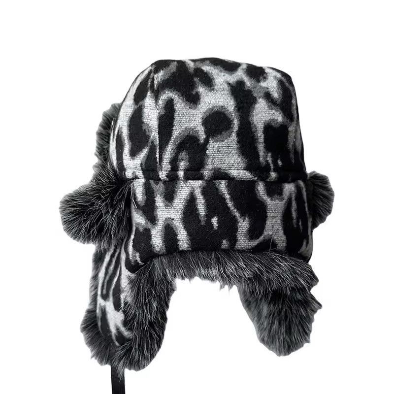 Other Leopard Print Warm Thermal Trapper Streetwear Hat Size ONE SIZE - 5 Thumbnail