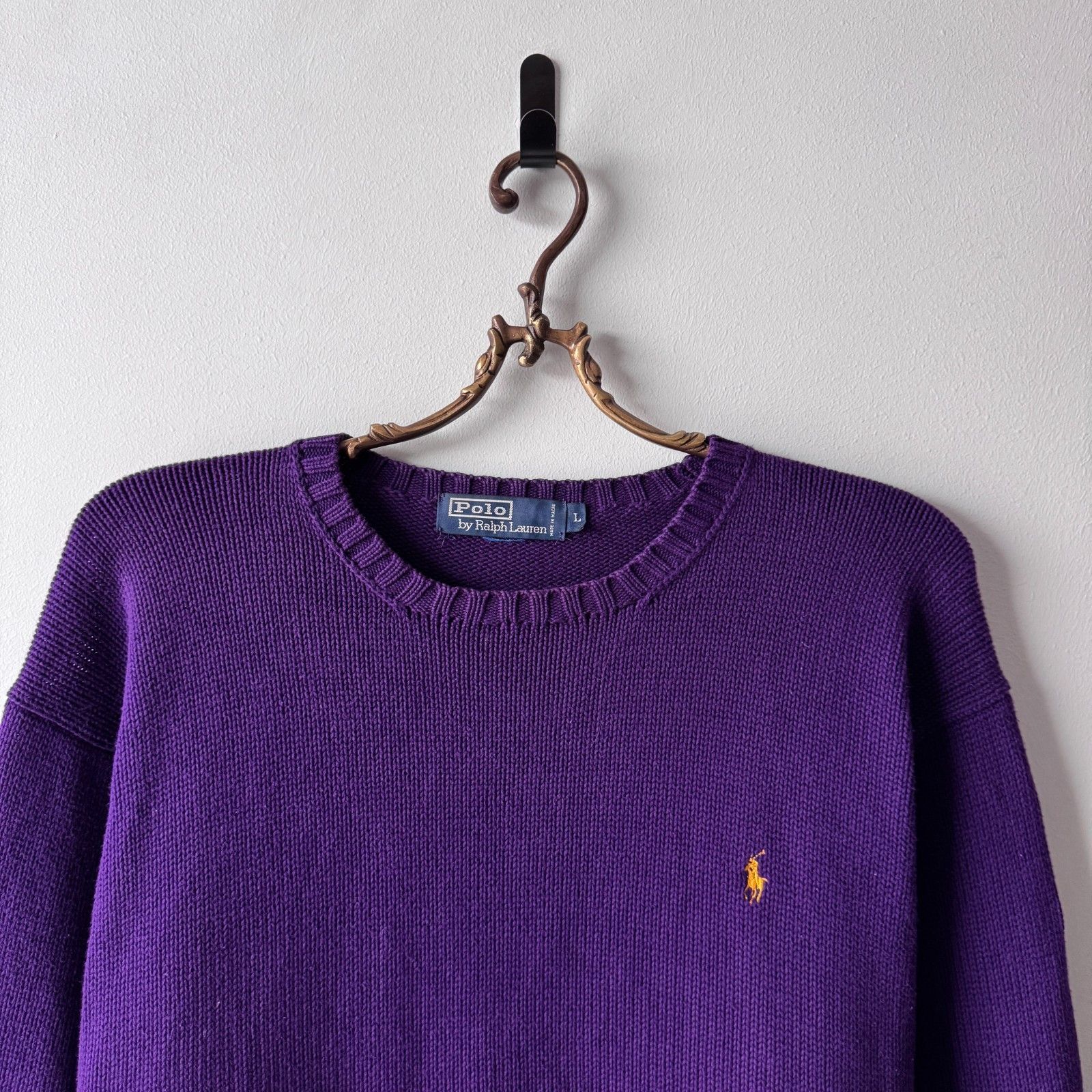 Polo Ralph Lauren Polo Ralph Lauren Vintage Knit Purple Sweater Mens Large Y2K Size US L / EU 52-54 / 3 - 4 Thumbnail