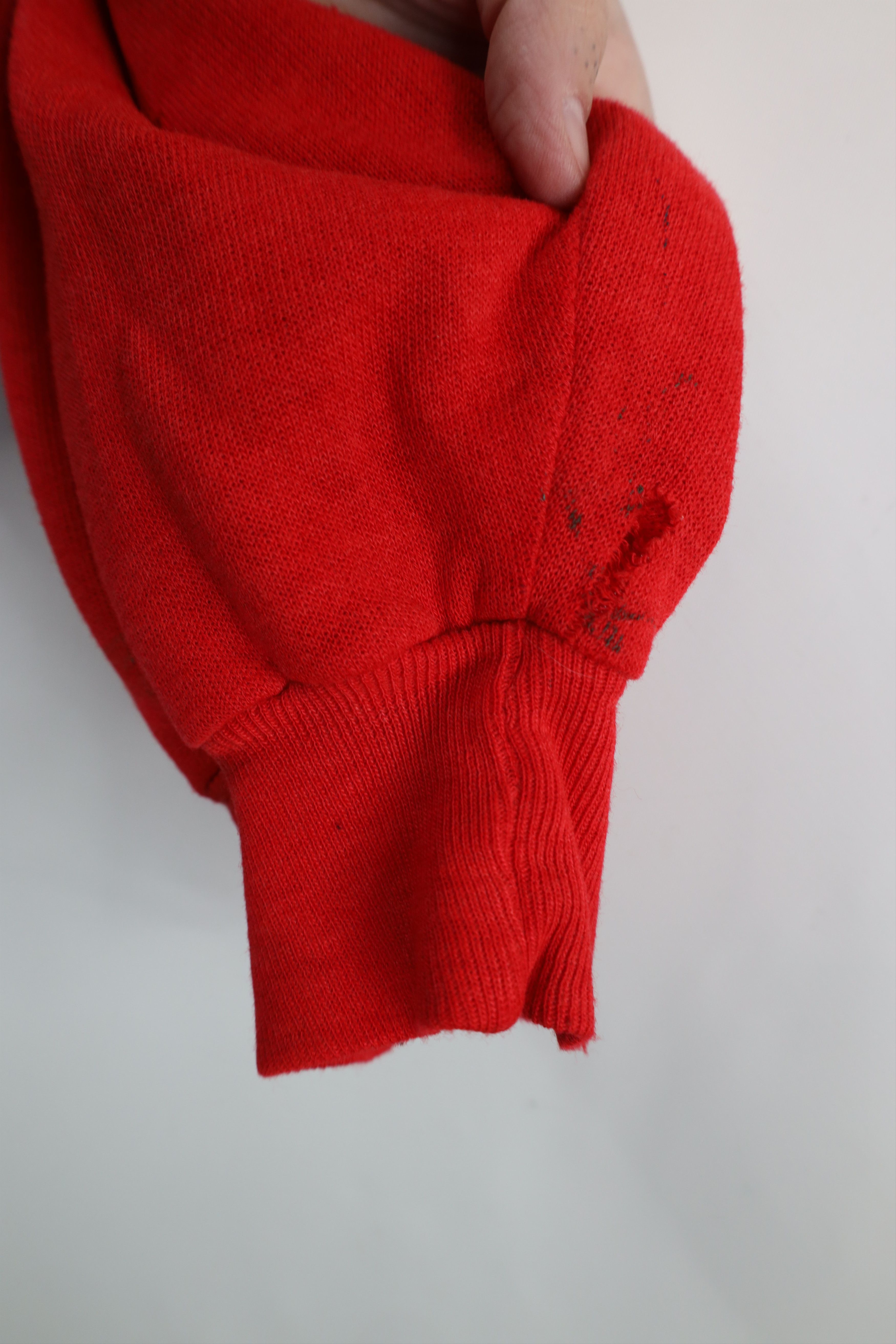 Vintage Vintage 70s Streetwear Blank Thin Full Zip Hoodie Red USA Size US XL / EU 56 / 4 - 13 Thumbnail