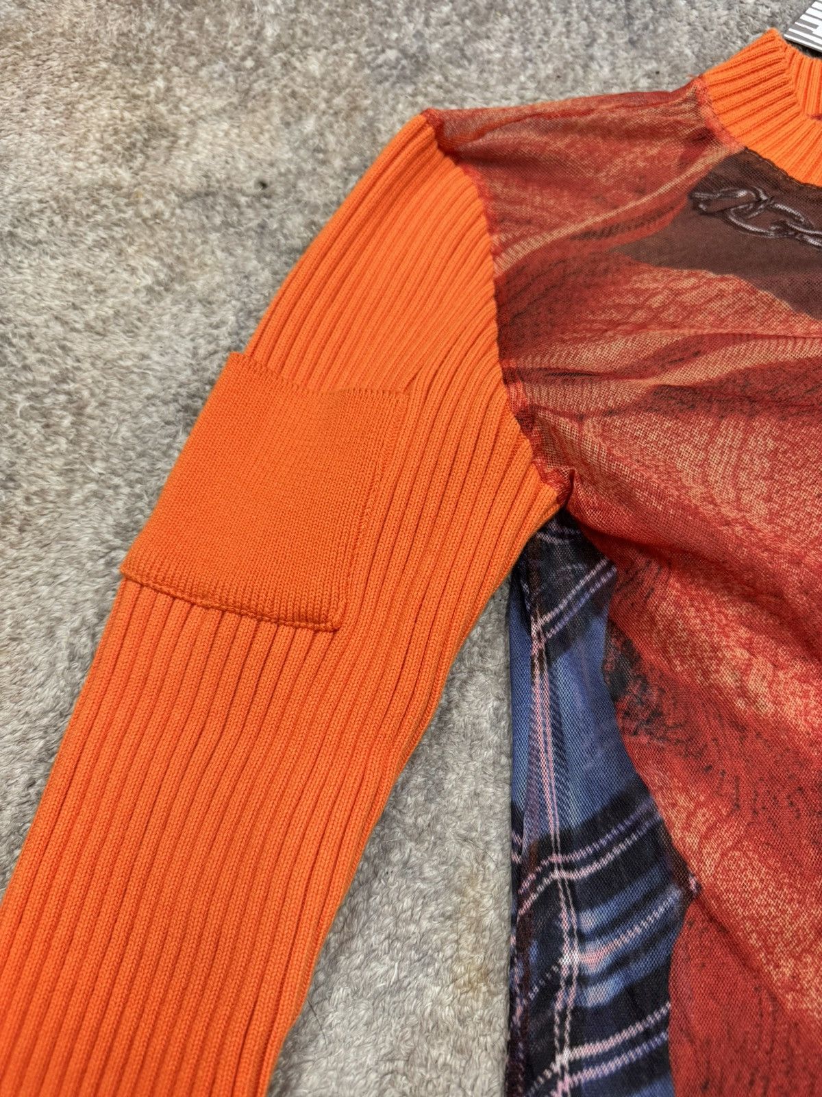 Jean Paul Gaultier × Y/Project Trompe-l'oeil Ruffle Cardigan Top Burnt Orange Size XS / US 0-2 / IT 36-38 - 4 Thumbnail