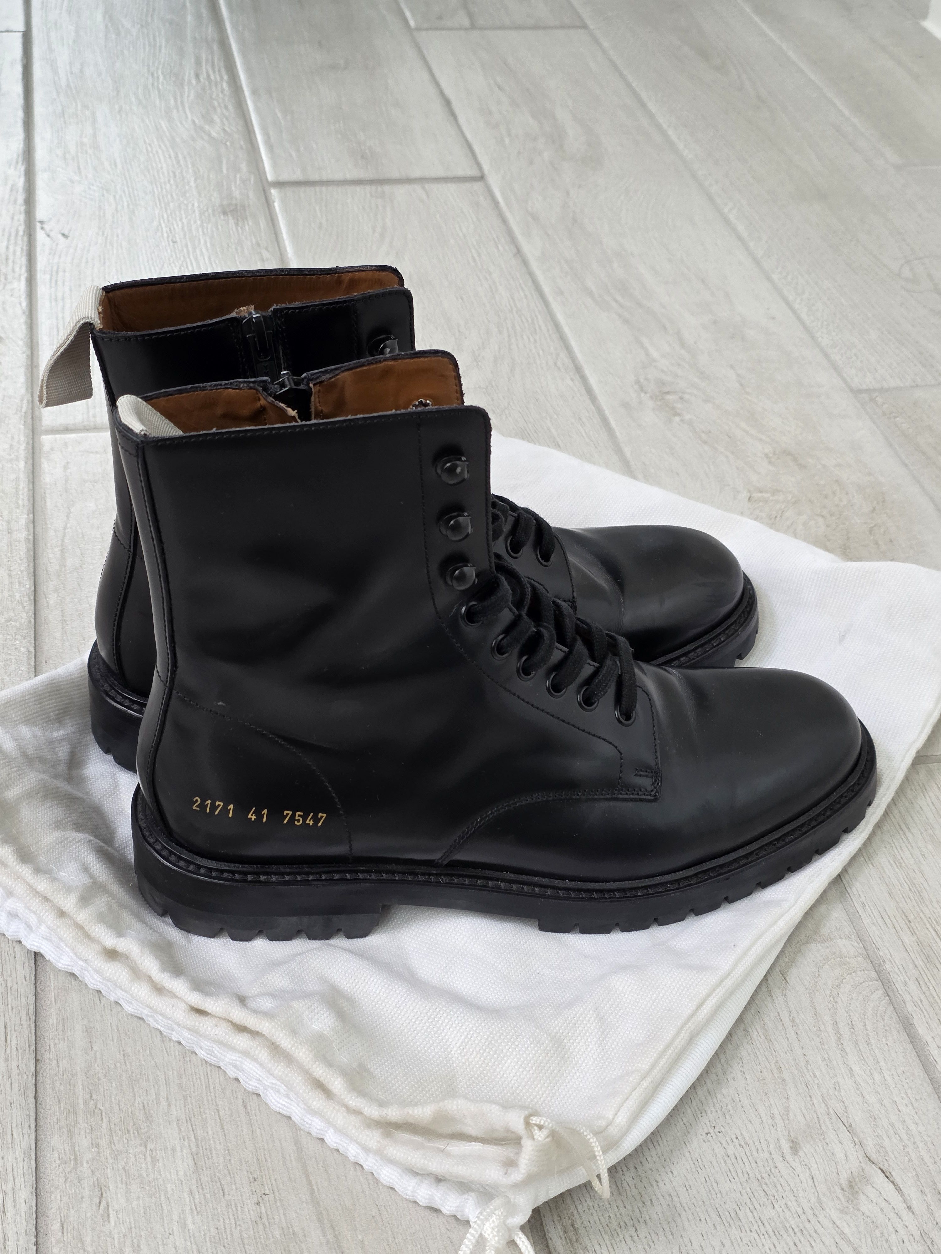 Common Projects Common Projects Lug Sole Leather Combat Boots Size US 8 / EU 41 - 13 Thumbnail