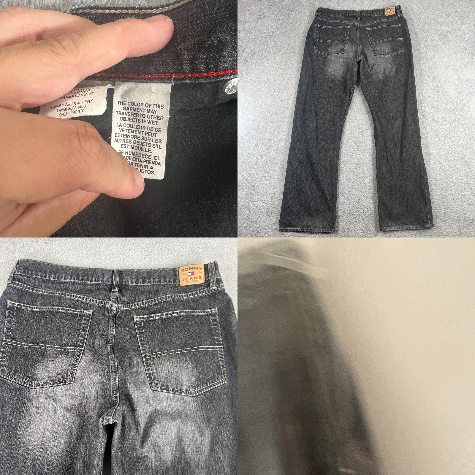 Tommy Hilfiger VINTAGE Tommy Hilfiger Jeans Men's Wide-Leg Denim Pants Size 38x32 Black Y2K Size US 38 / EU 54 - 8 Thumbnail