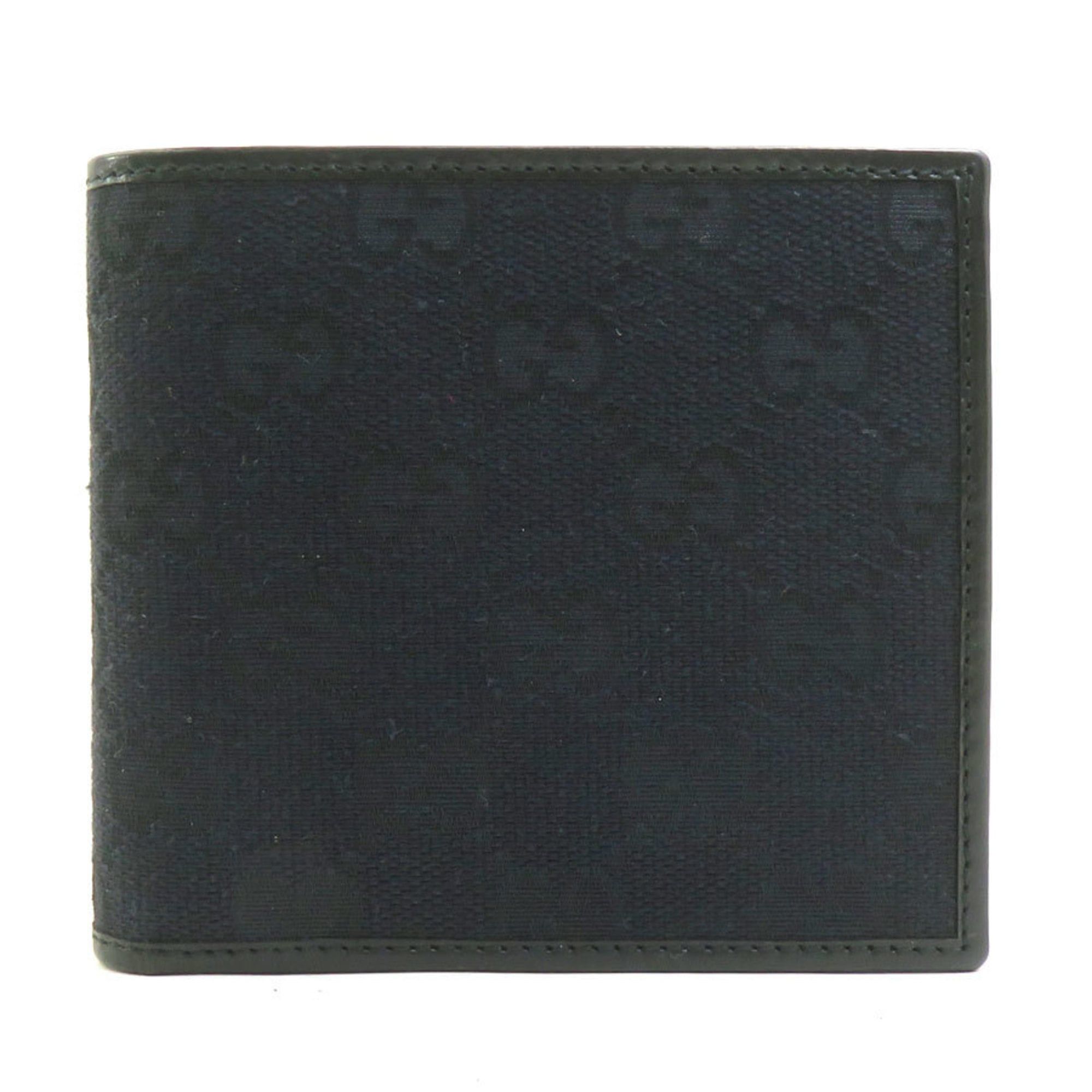 Gucci Bifold Wallet GG Canvas Black Unisex 56493g