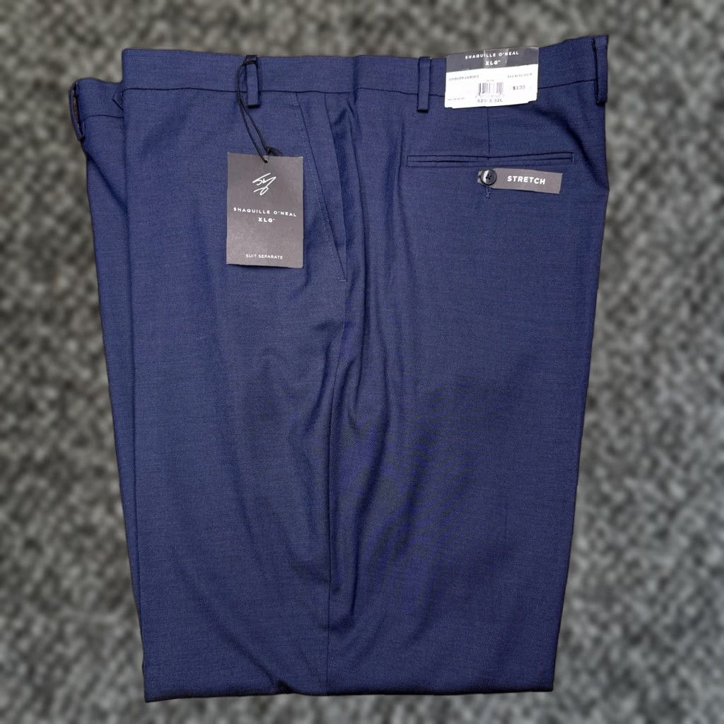 Vintage VINTAGE Shaquille O Neal Pants 52x32 Blue High Rise Stretch Suit Seperate New Size 52R - 1 Thumbnail