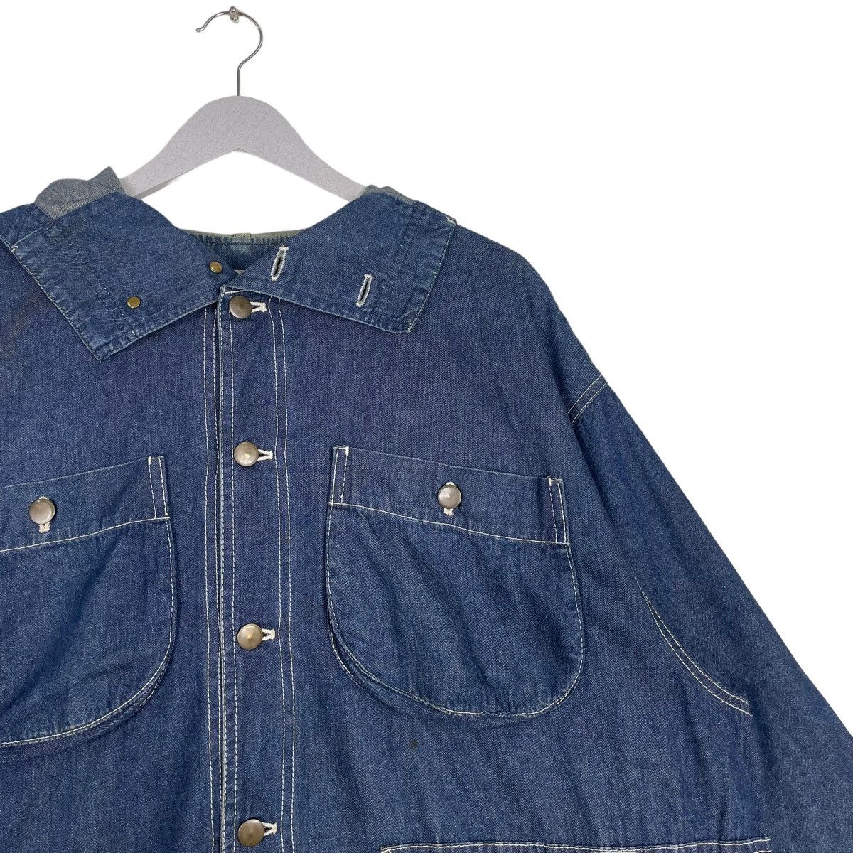 Hai Sporting Gear × Issey Miyake 💥80s HAI SPORTING GEAR DENIM WORKER CHORE JACKET Size US XL / EU 56 / 4 - 6 Thumbnail