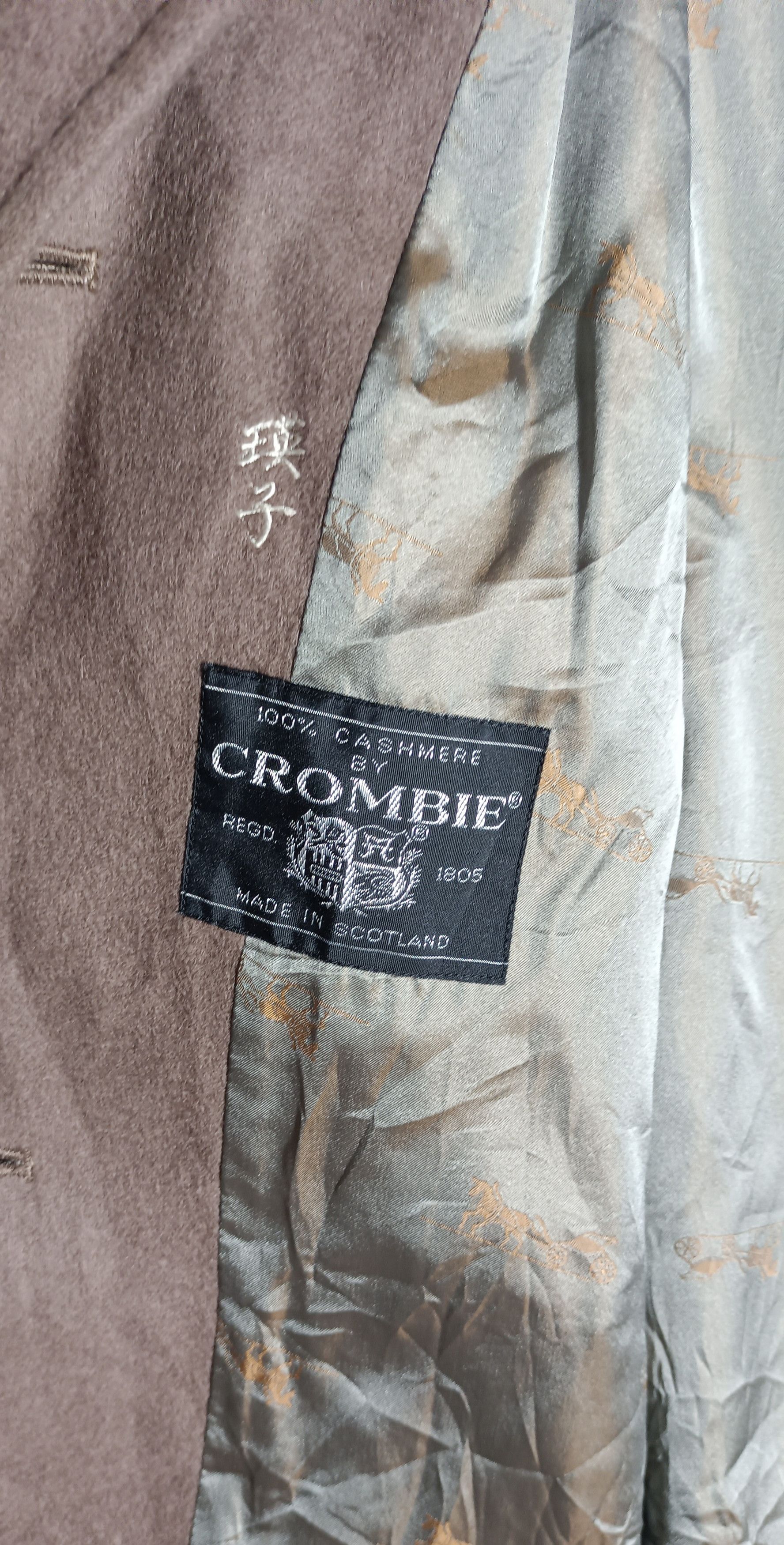 Crombie CROMBIE Scotland Charcoal Khaki 100% Cashmere overcoat Size US XXL / EU 58 / 5 - 10 Thumbnail
