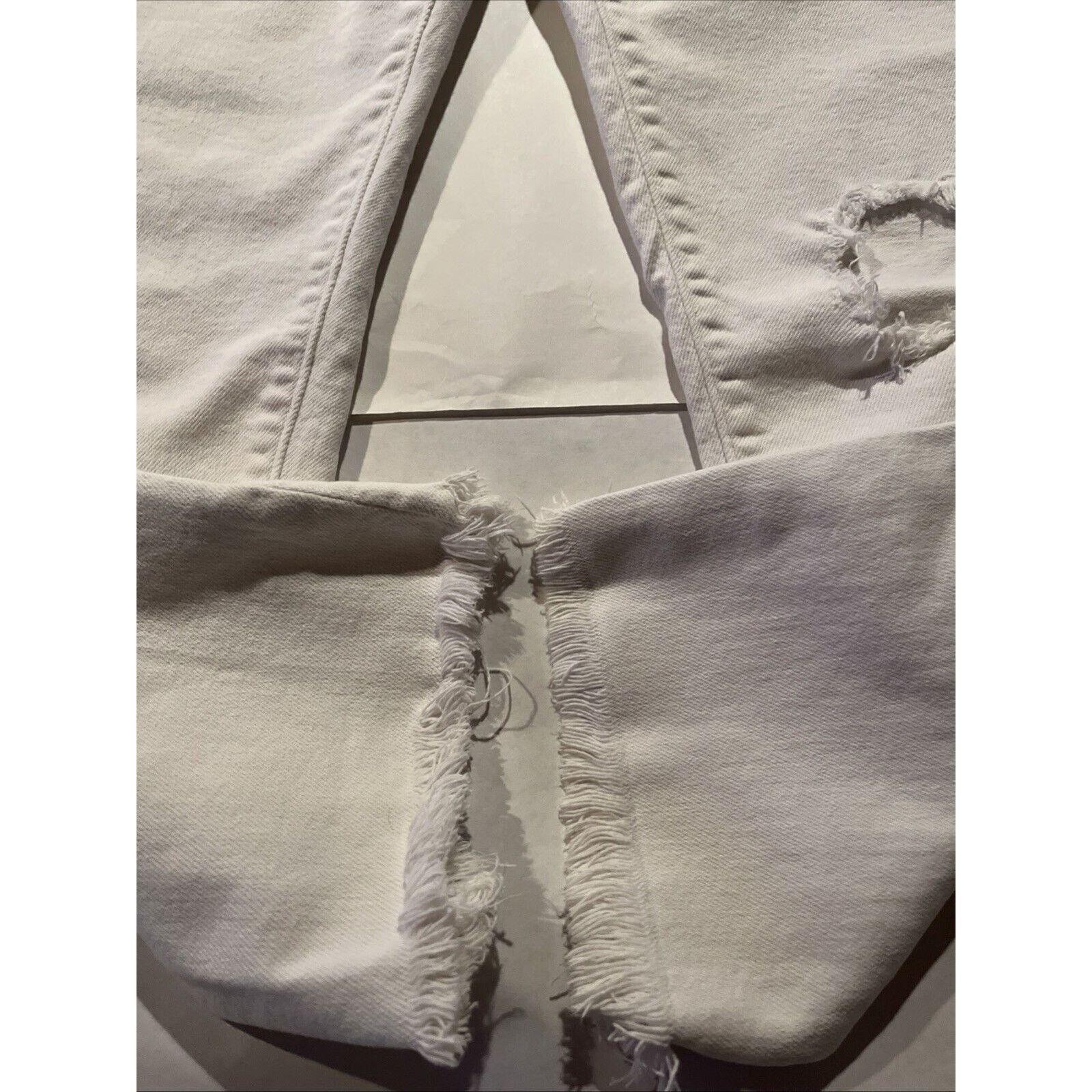 Levi's Levi’s 724 Jeans Womens 31 32x24 High Straight Raw Hem White Size 31" - 5 Thumbnail