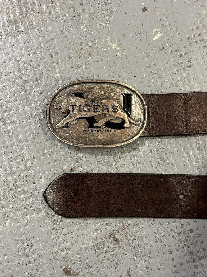Armani Armani Brown Leather Tigers Buckle Belt Size ONE SIZE - 3 Thumbnail