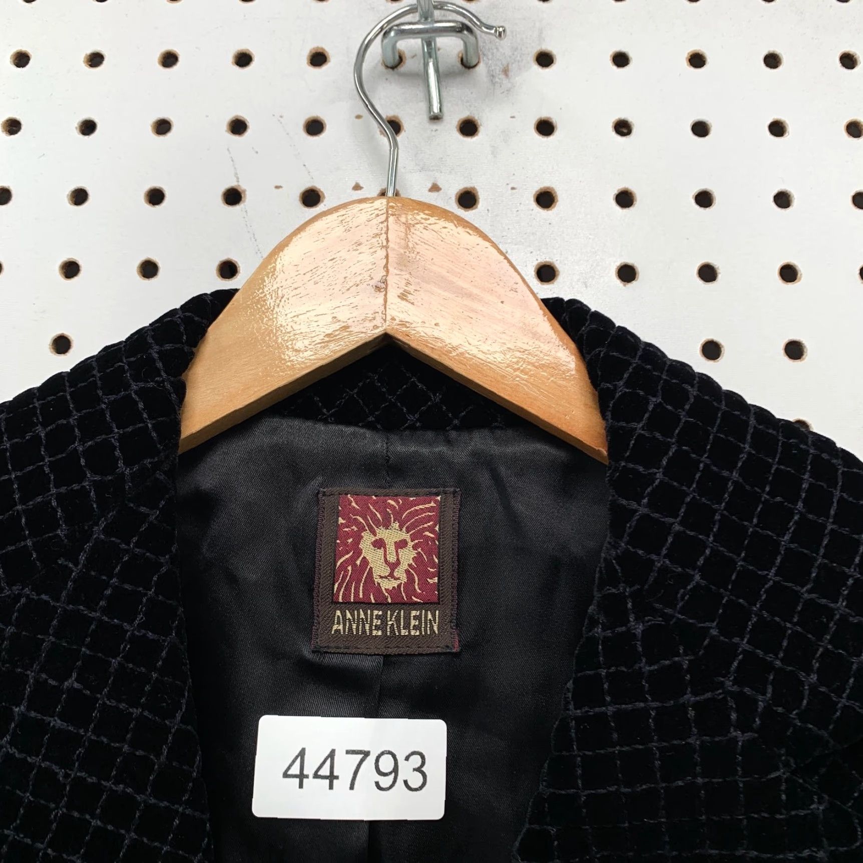Anne Klein VIntage Anne Klein Velvet Blazer Womens Small Black Check Velour Saks Fifth Size S / US 4 / IT 40 - 4 Thumbnail