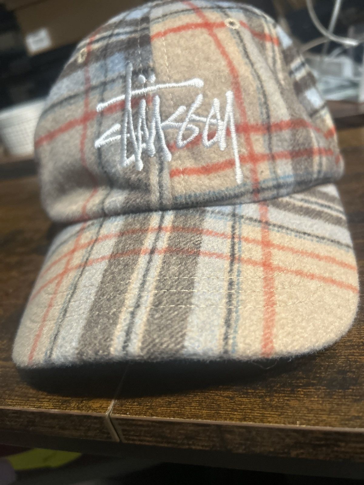 Stussy Stussy Big Logo Plaid Low Pro Cap Size ONE SIZE - 2 Thumbnail