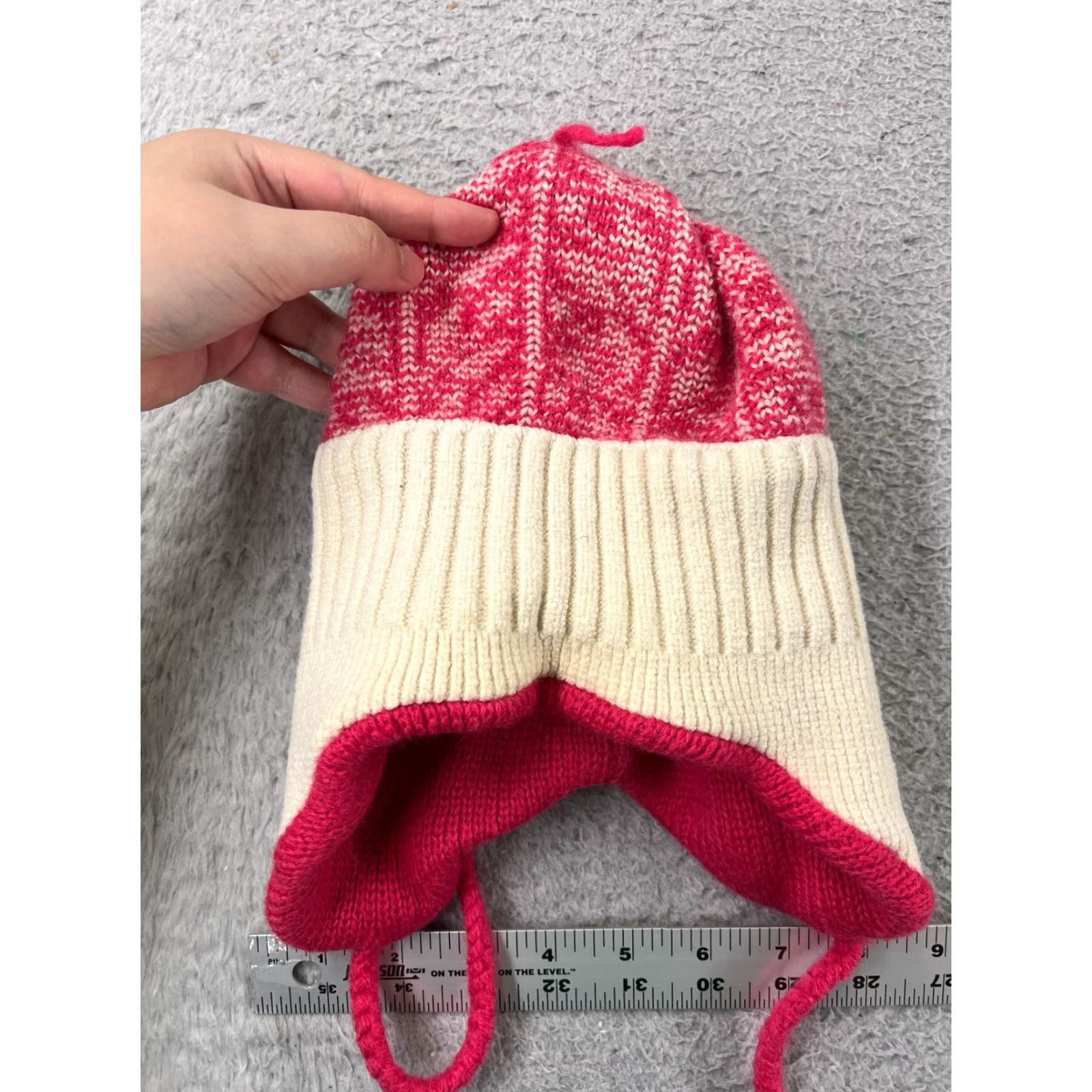 Pinko Smiley Beanie Adult One Size Pink Knit Wool Fair Isle Tassel Ear Flap Ski Hat/Cap Mens Womens Size ONE SIZE - 6 Thumbnail