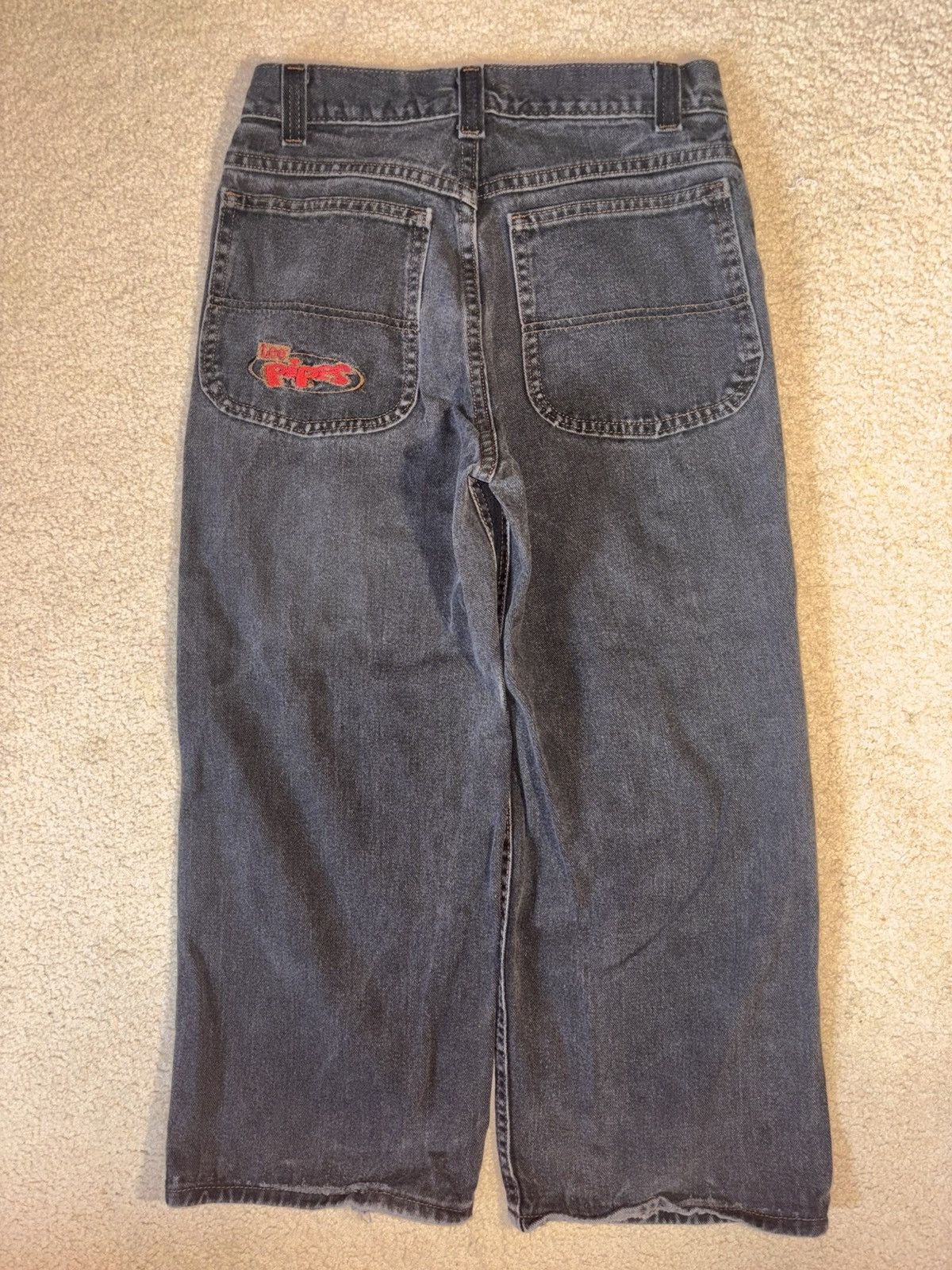 Vintage Y2K Lee Pipes Jeans Size M Black Denim Straight Fit