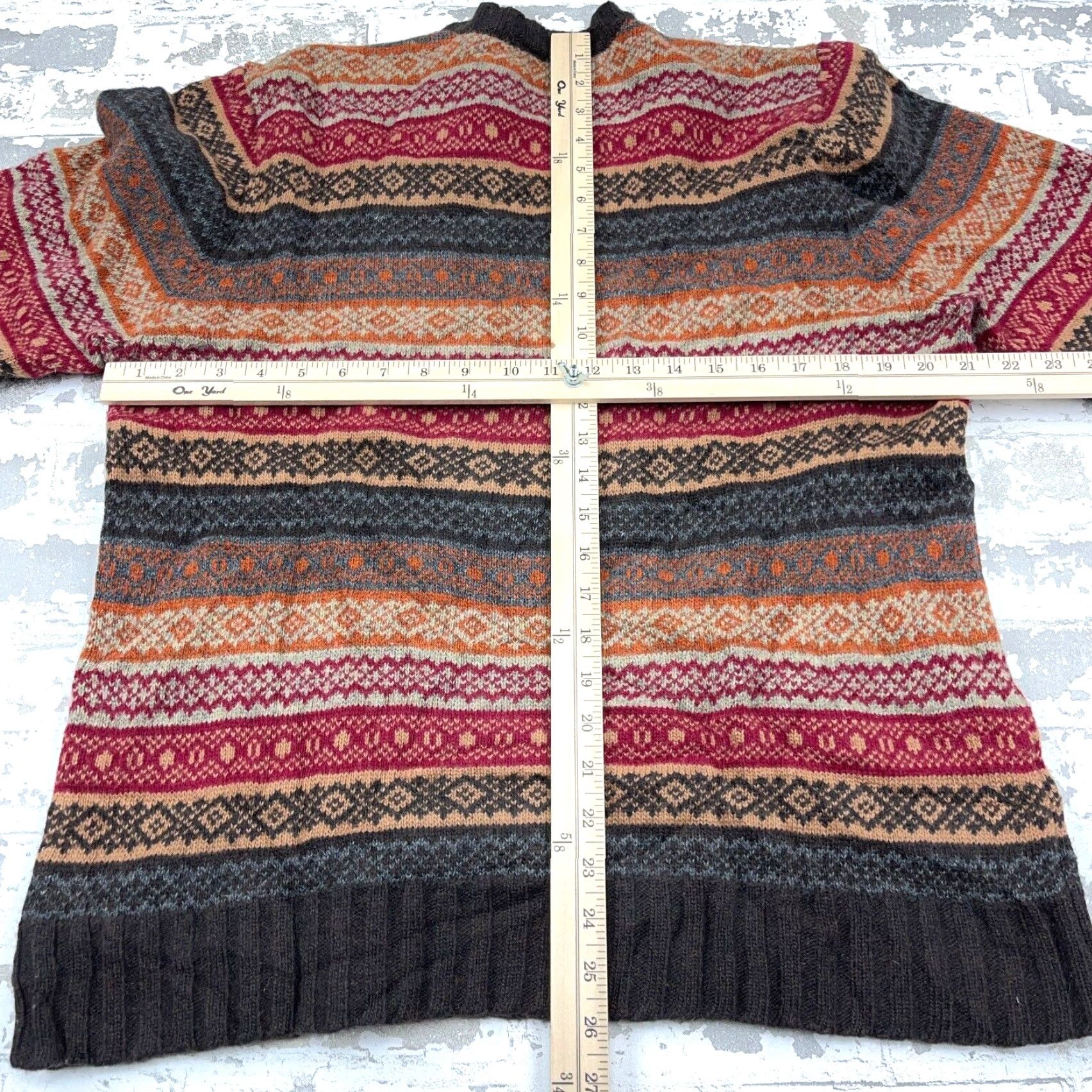 Gap Gap Sweater Men Large Red Fair Isle Knit Pullover Lightweight Wool Chunky-Knit Size US L / EU 52-54 / 3 - 7 Thumbnail