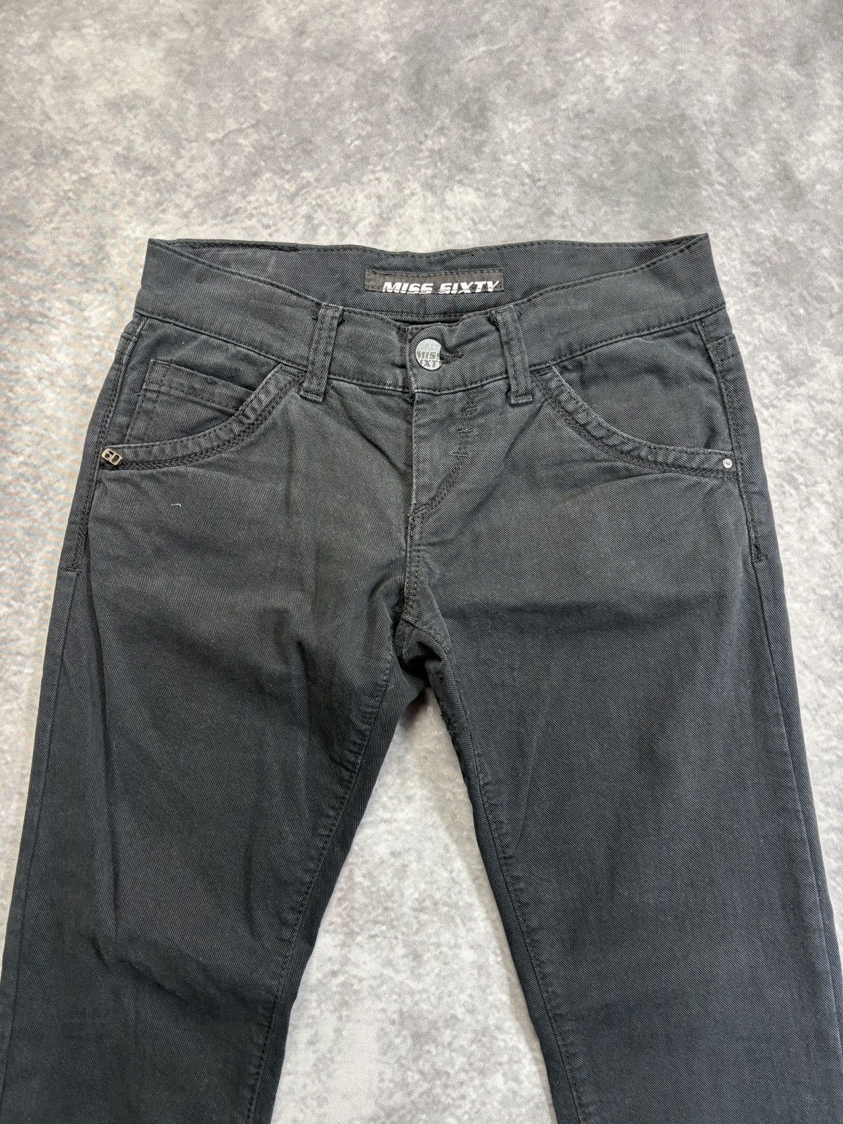 Vintage Miss Sixty Jeans Y2K Black Denim Lace Pants 2000s 90