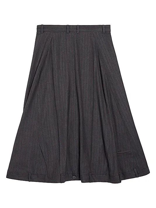 Balenciaga o1y0625 Midi Skirt in Dark Gray Size 27" / US 4 / IT 40 - 2 Thumbnail