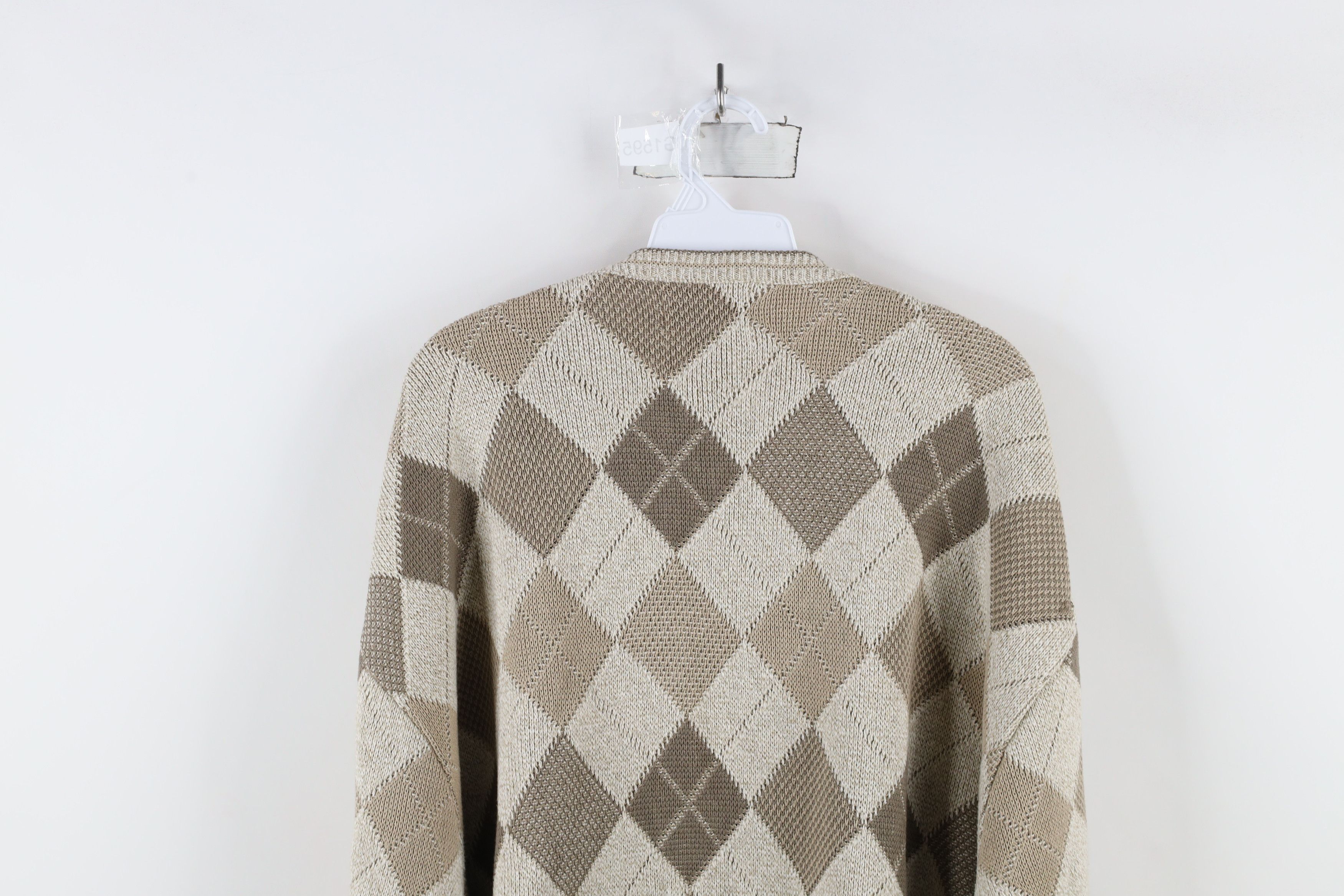Vintage Vintage 90s Streetwear Argyle Diamond V-Neck Sweater USA Size US XL / EU 56 / 4 - 12 Thumbnail