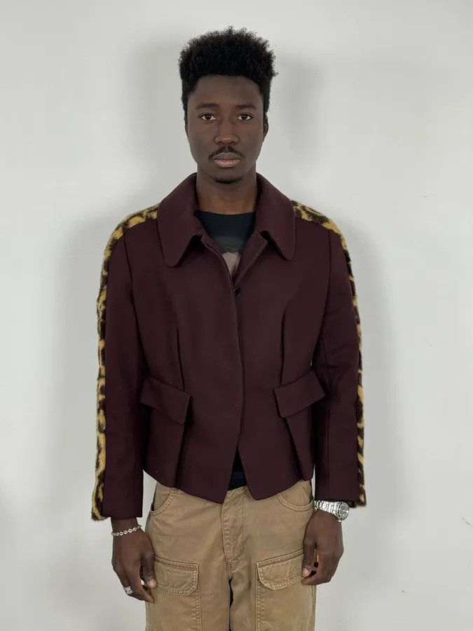 Dries Van Noten Dries Van Noten Bordeaux Leopard Blazer Jacket Size XS / US 0-2 / IT 36-38 - 2 Thumbnail