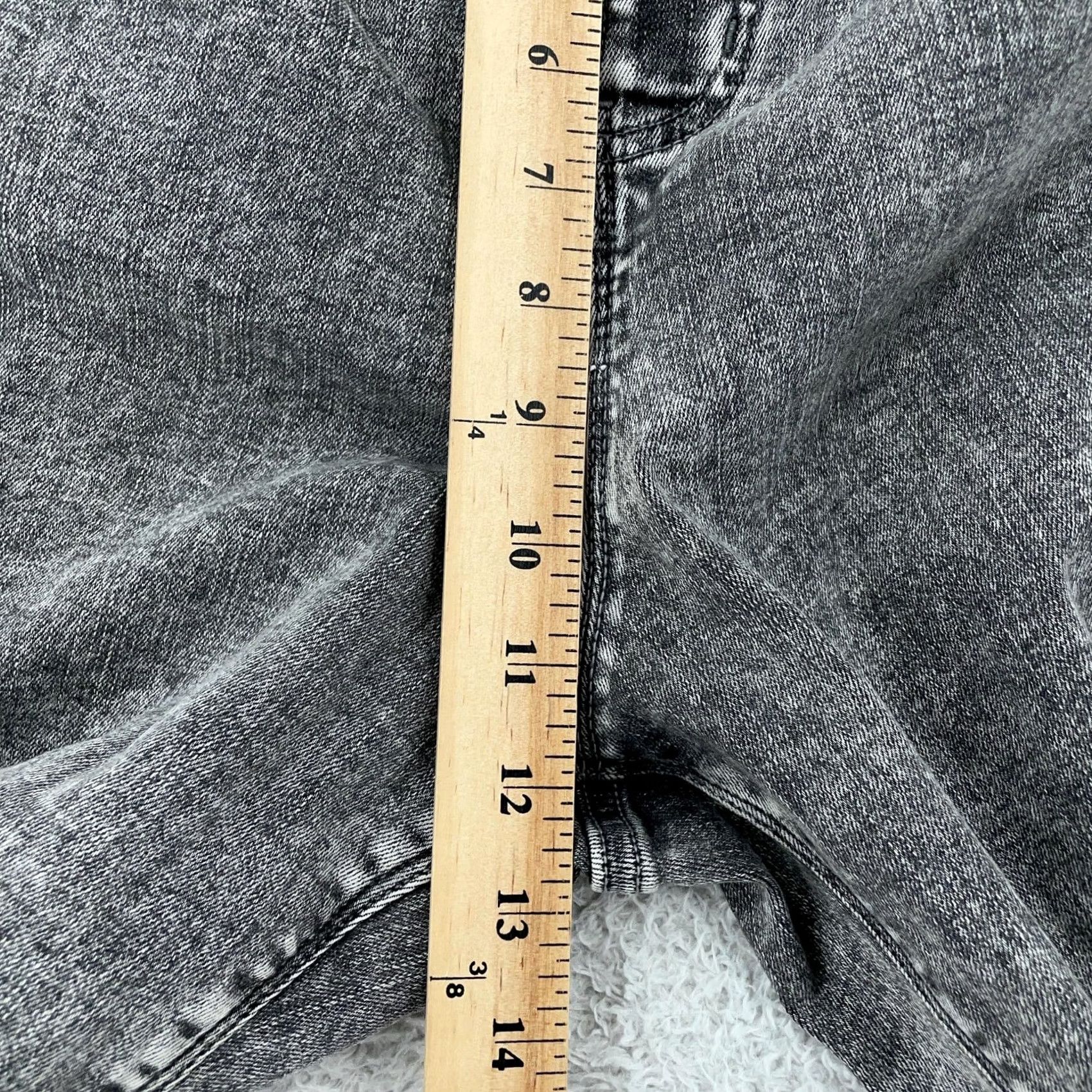 Vintage Women with Control Jeans Bootcut 22WP Petite Gray Acid Wash Denim Charcoal Wash High Rise Inseam 26 in 42 in Womens Girls Size 40" / US 18 - 7 Thumbnail