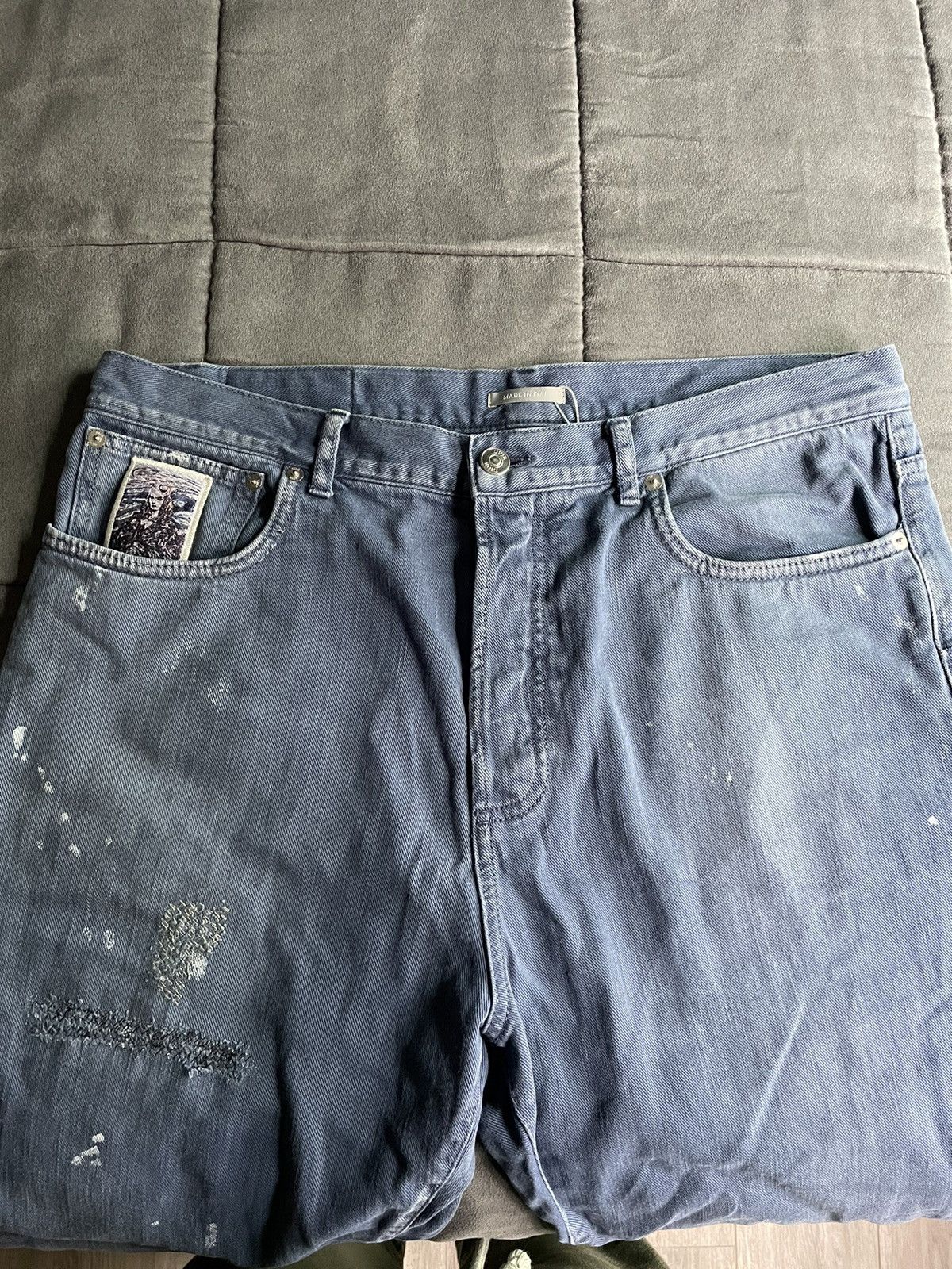 Dior Dior Raymond Pettibon Mona Lisa Distressed Denim Pants Size US 34 / EU 50 - 3 Thumbnail