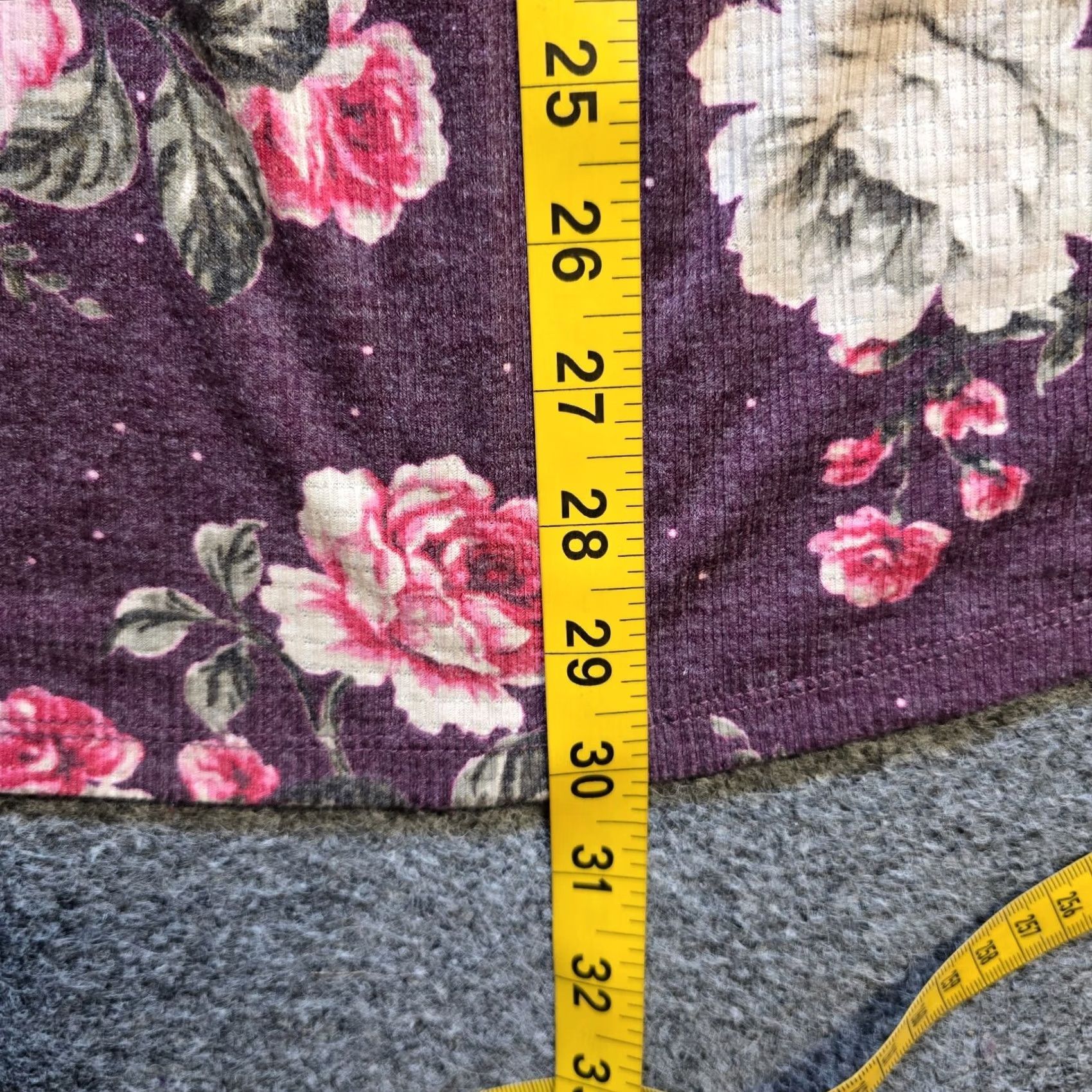 Torrid Torrid Top Womens Size 1X Purple Pink Floral A Line Shirred Soft Stretch Casual Shirt V-Neck Long Sleeve Polo Pullover Blouse Size XL / US 12-14 / IT 48-50 - 7 Thumbnail