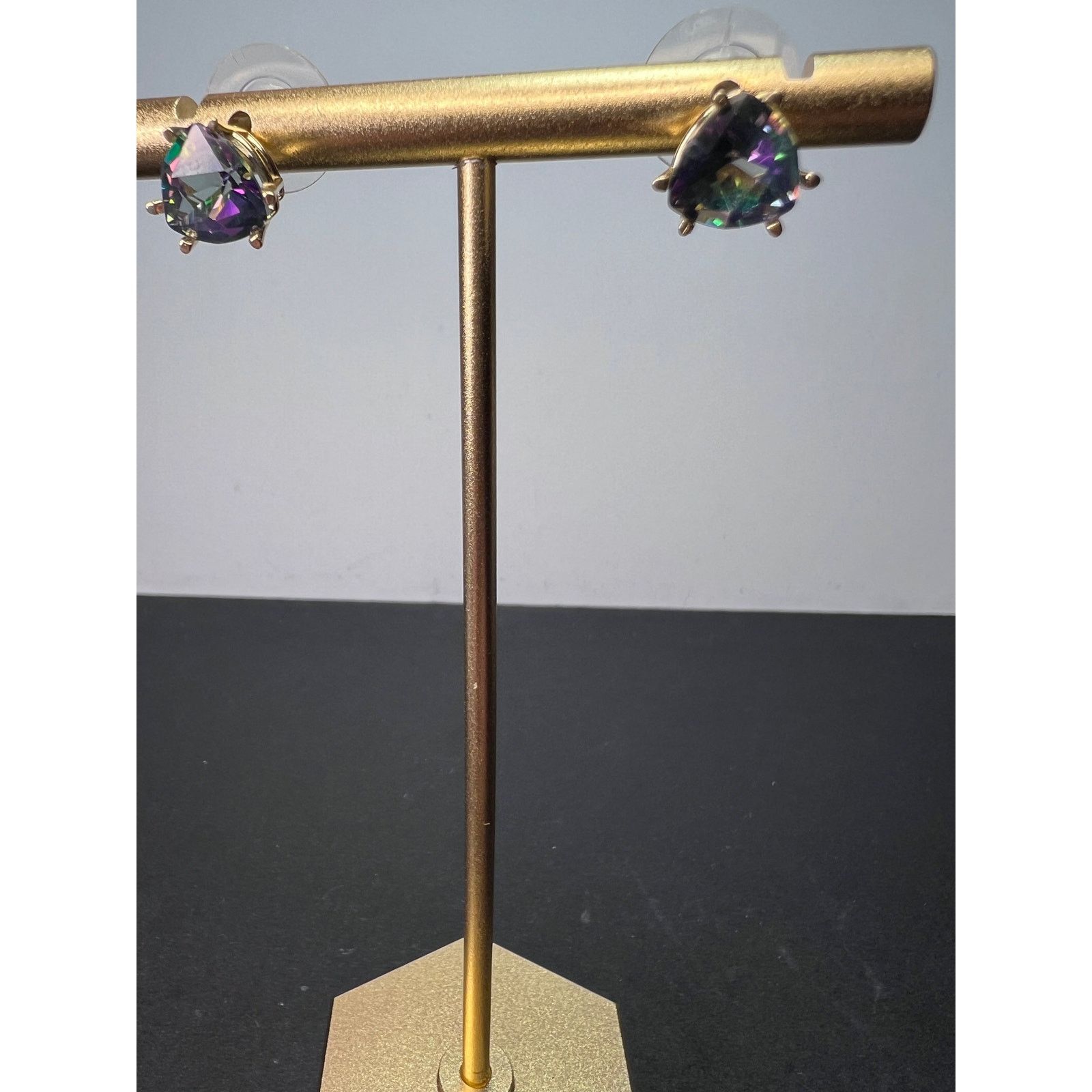 Other 14k gold trilliant mystic fire topaz stud earrings Size ONE SIZE - 7 Thumbnail