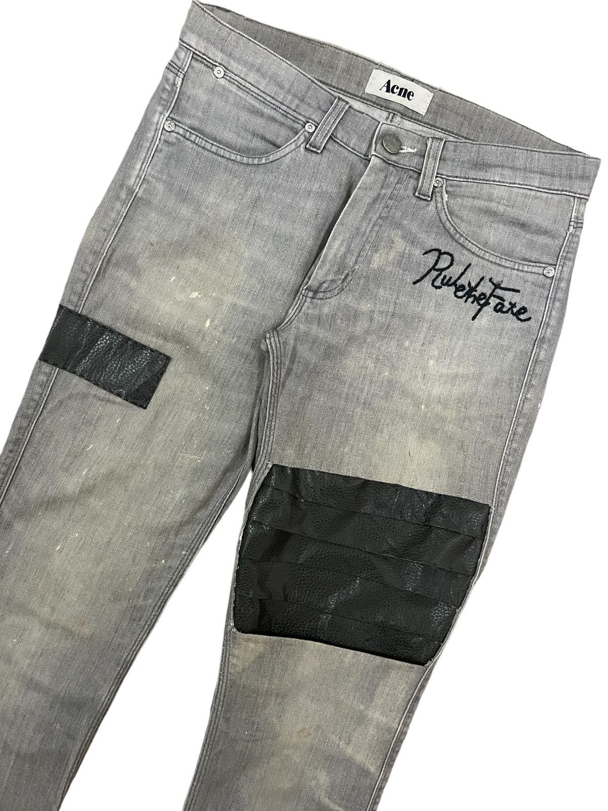 Acne Studios Acne Studios Max Tarnish Leather Patches Paint Splat Jeans Size US 29 - 10 Thumbnail