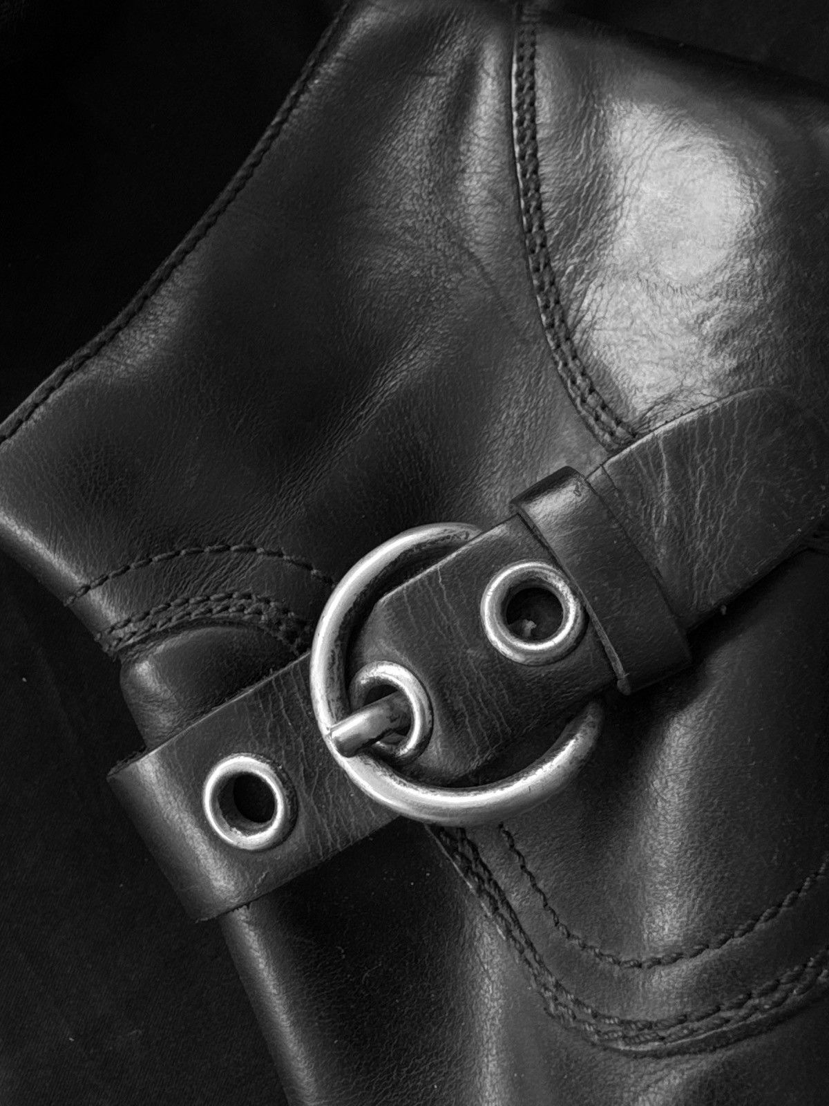 Miu Miu Miu Miu 1999 Black Leather Western-Heel Boots. Size US 6 / IT 36 - 8 Thumbnail