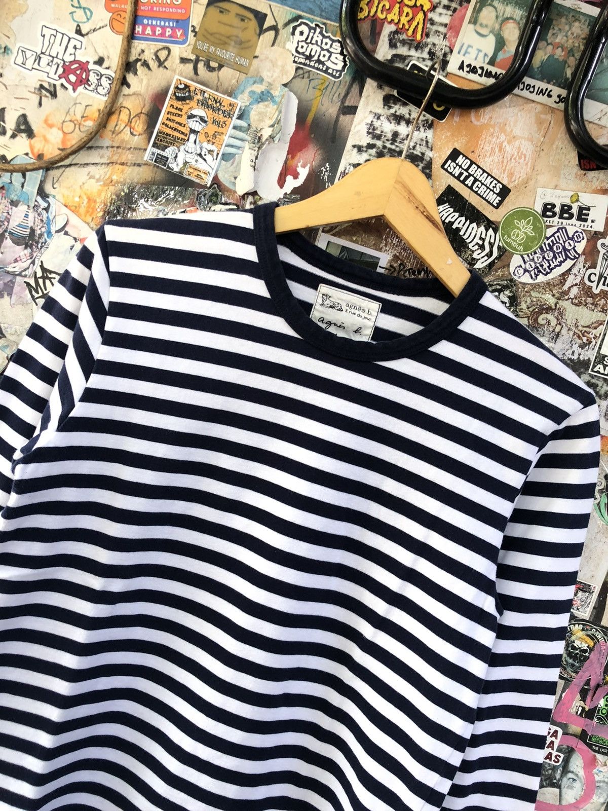agnes b. AGNES B STRIPPED LONG SLEEVE KURTCOBAIN STYLE Size US M / EU 48-50 / 2 - 2 Thumbnail