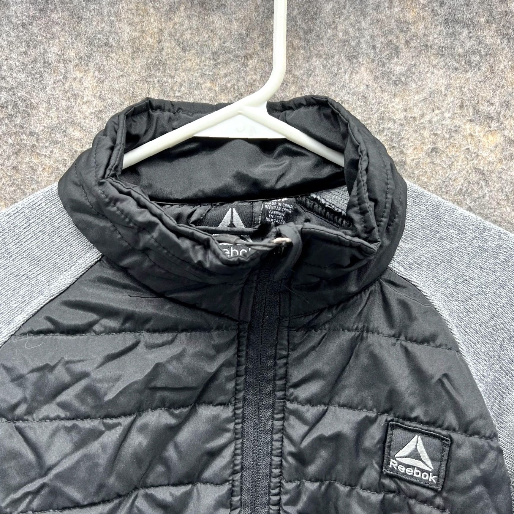 Reebok Reebok Sweater Men Small Black Gray Full Zip Sweatshirt Athletic Quilted Jacket Shirt Size US S / EU 44-46 / 1 - 2 Thumbnail