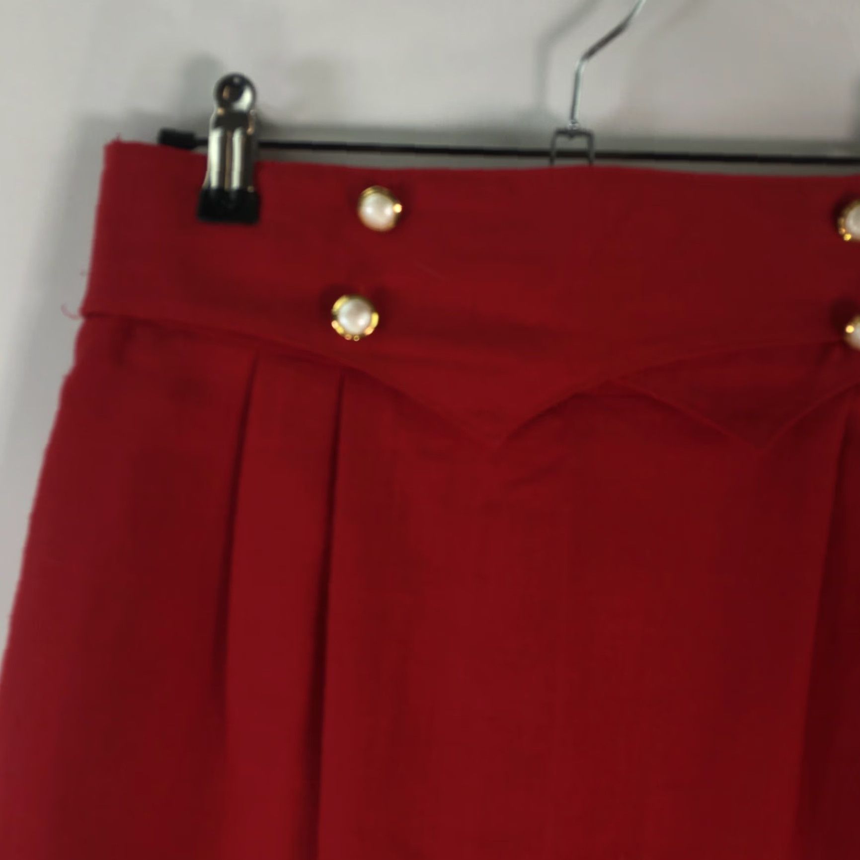 Vintage VINTAGE Deb Skirt Adult Size 30 Red A-Line Knee Length Pleated Button 1970s Womens Size 32" / US 10 / IT 46 - 3 Thumbnail