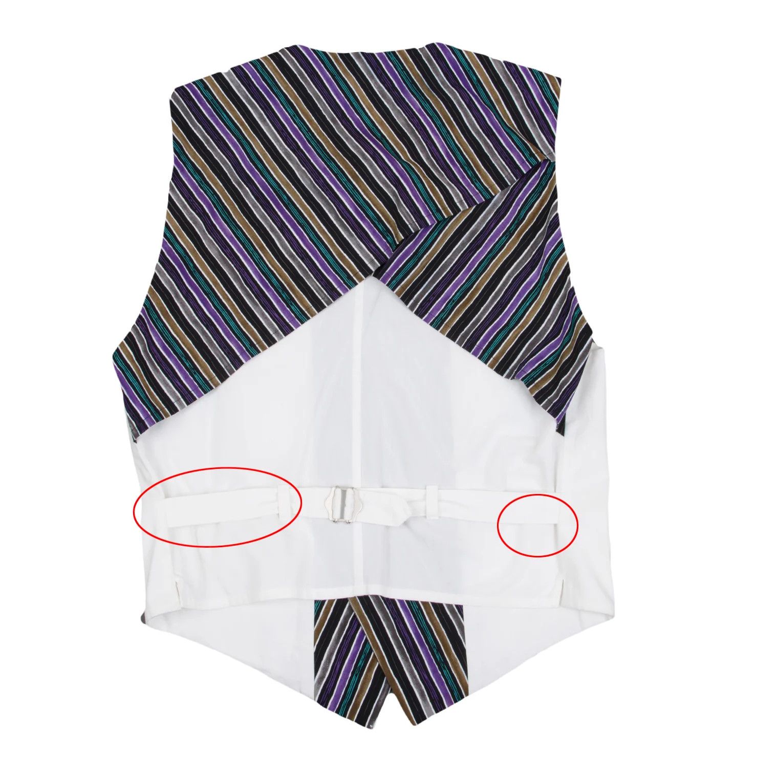 Issey Miyake Cotton Asymmetric Stripe Vest in Black, Purple, Green, Size Size US M / EU 48-50 / 2 - 14 Thumbnail