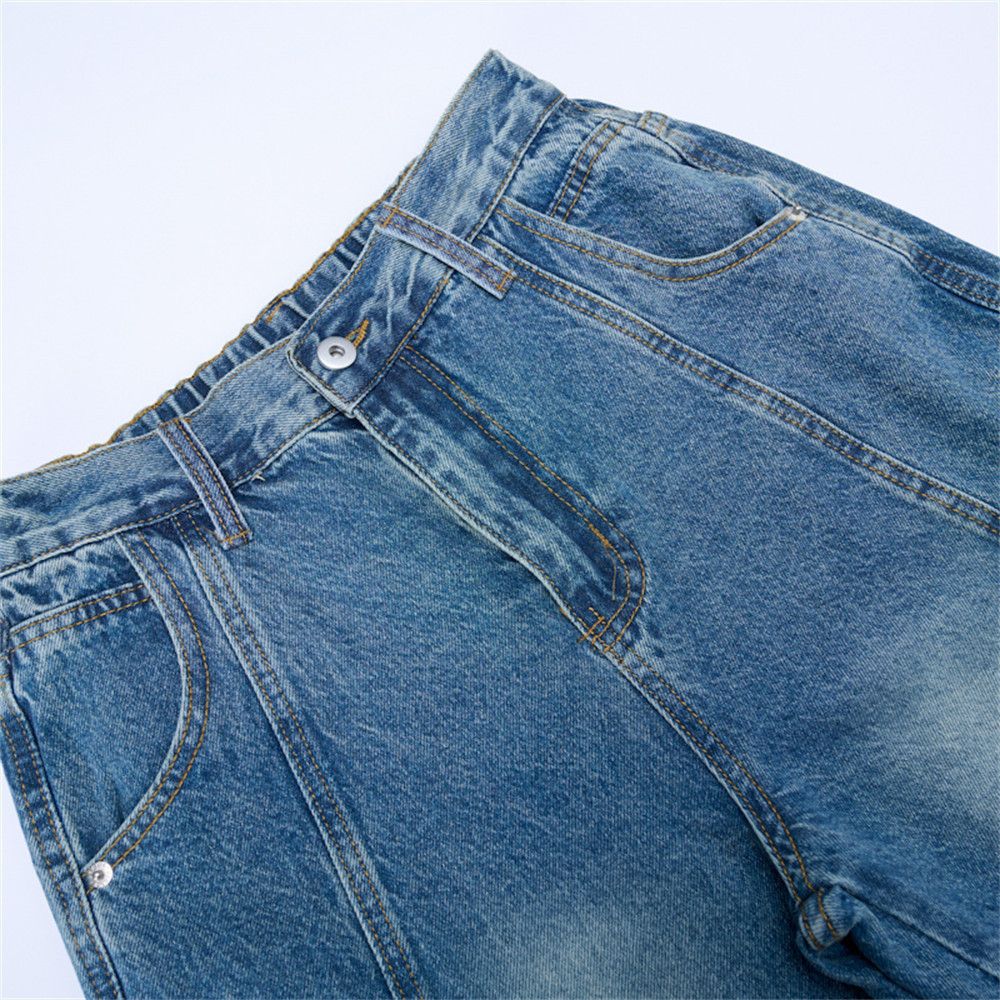 Jean Retro men's washed casual loose wide-leg jeans Size US 32 / EU 48 - 4 Thumbnail