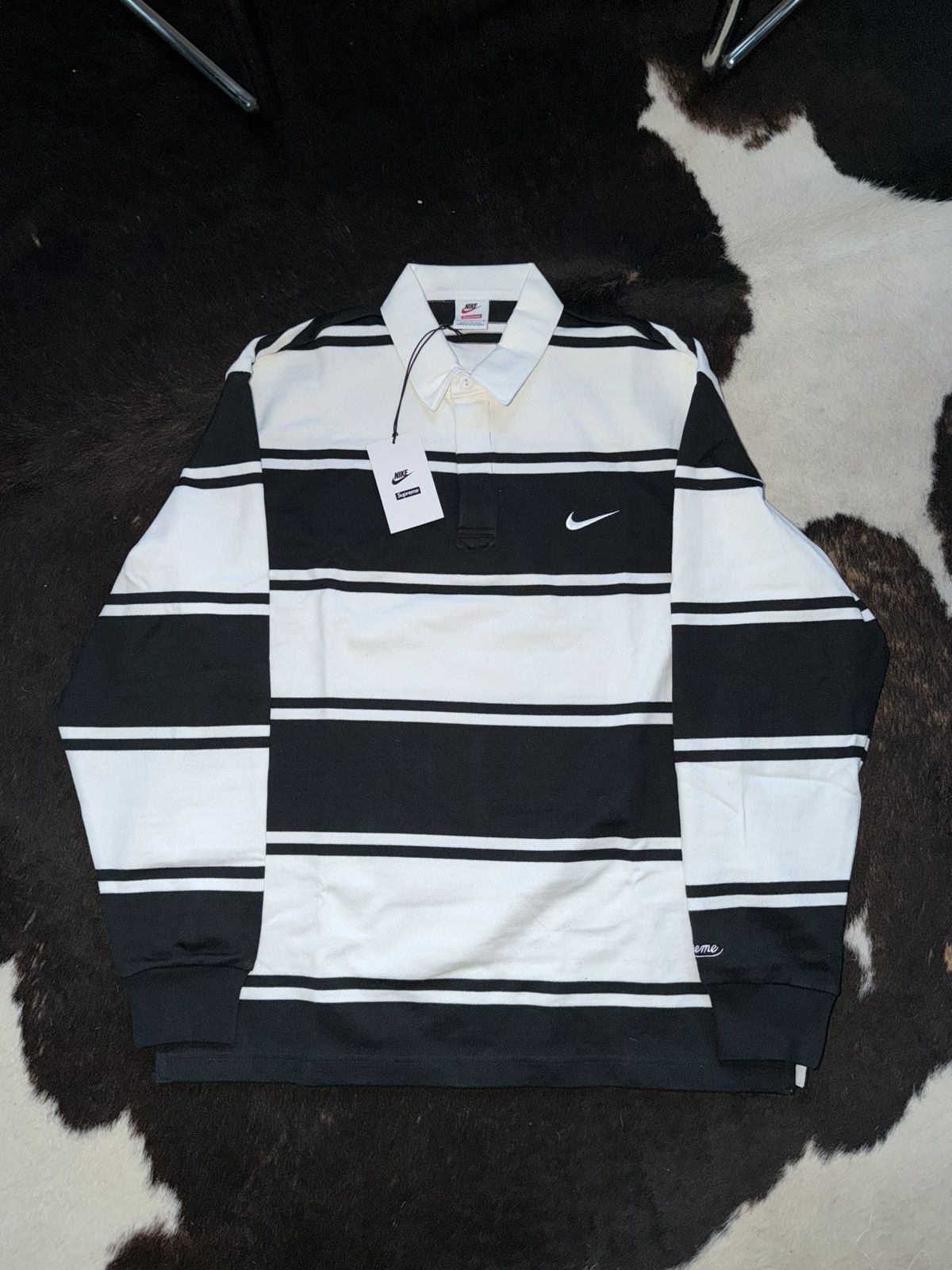Supreme × NIKE Jacquard Polo 18AW Nike x Supreme Jacquard Logo Polo Shirt Blue M International