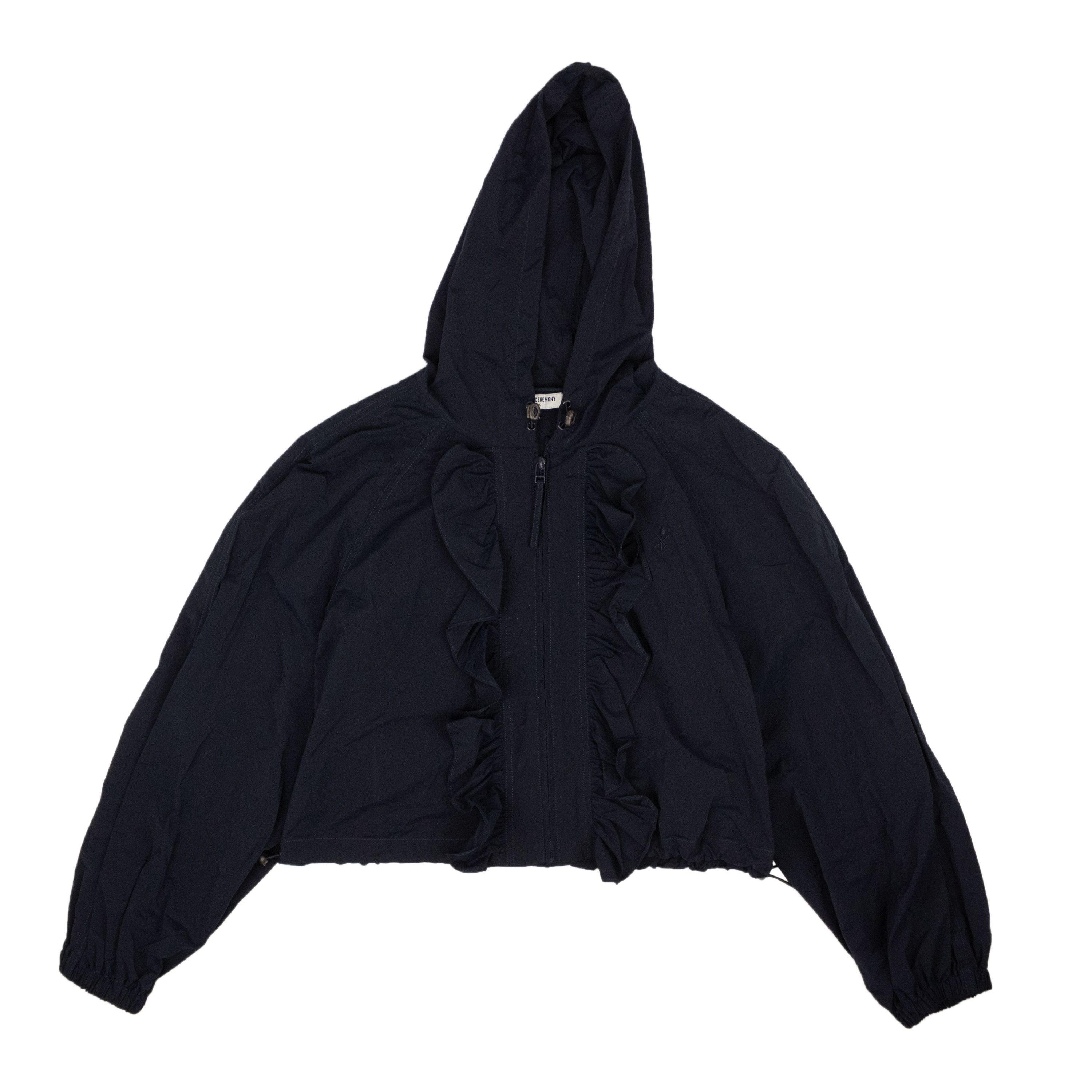 image of Opening Ceremony Collegiate Navy Ruffle Windbreaker Size S, Women's