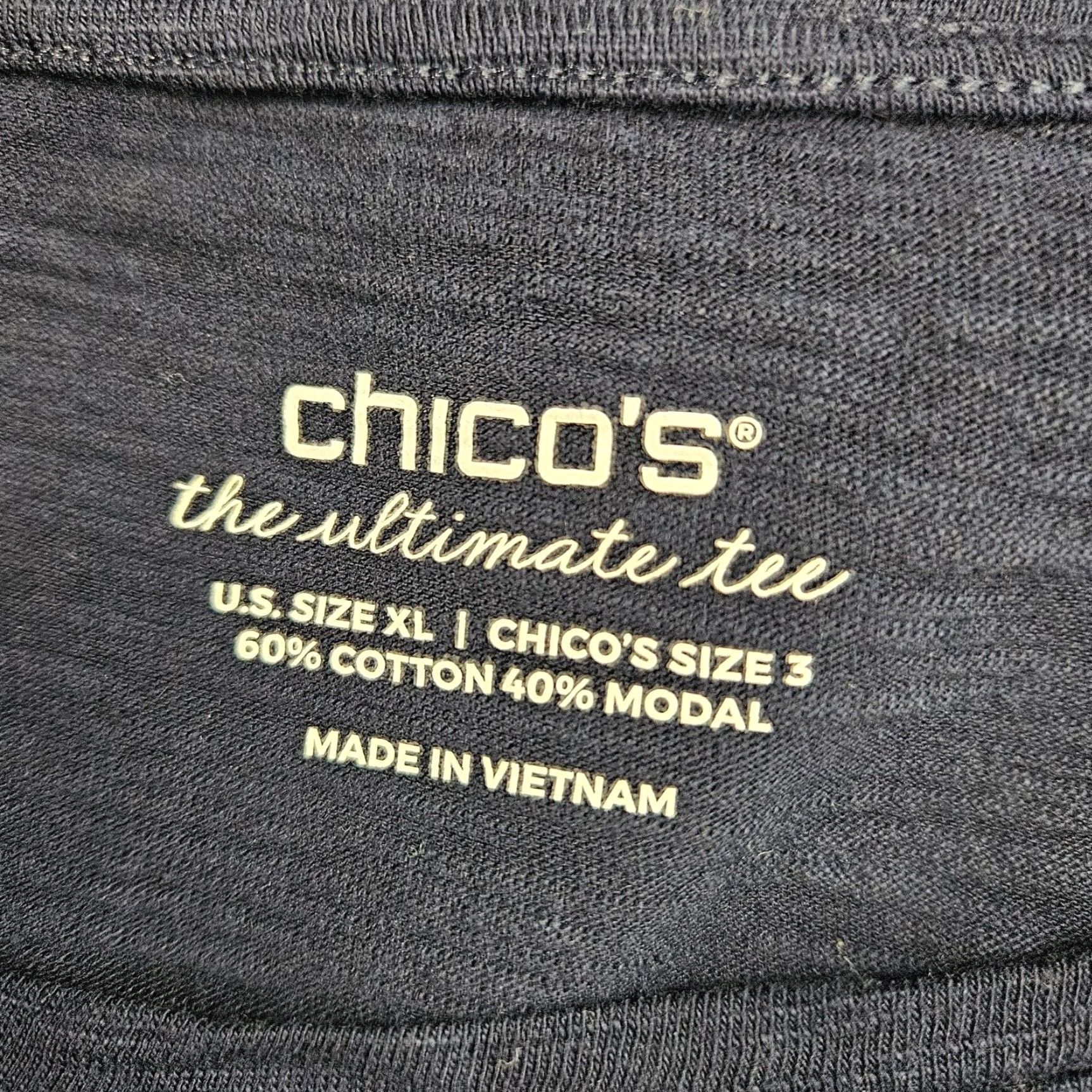Vintage Chico's Womens Ultimate Tee XL Solid Blue Cotton Blend Tabbed Sleeves Shirt Womens XL Blue 90s? Size XL / US 12-14 / IT 48-50 - 5 Thumbnail