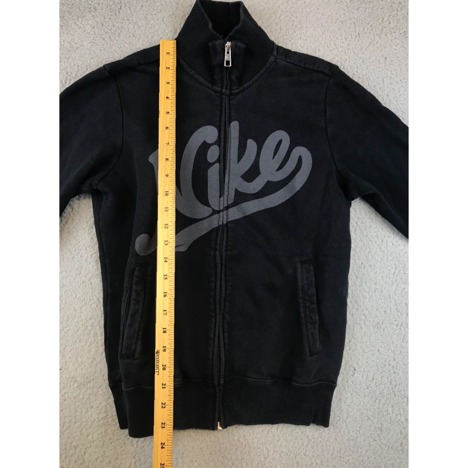 Nike Nike Jacket Women’s Medium Black Full Zip Mock Neck Long Sleeve Pockets Big Logo Size M / US 6-8 / IT 42-44 - 3 Thumbnail