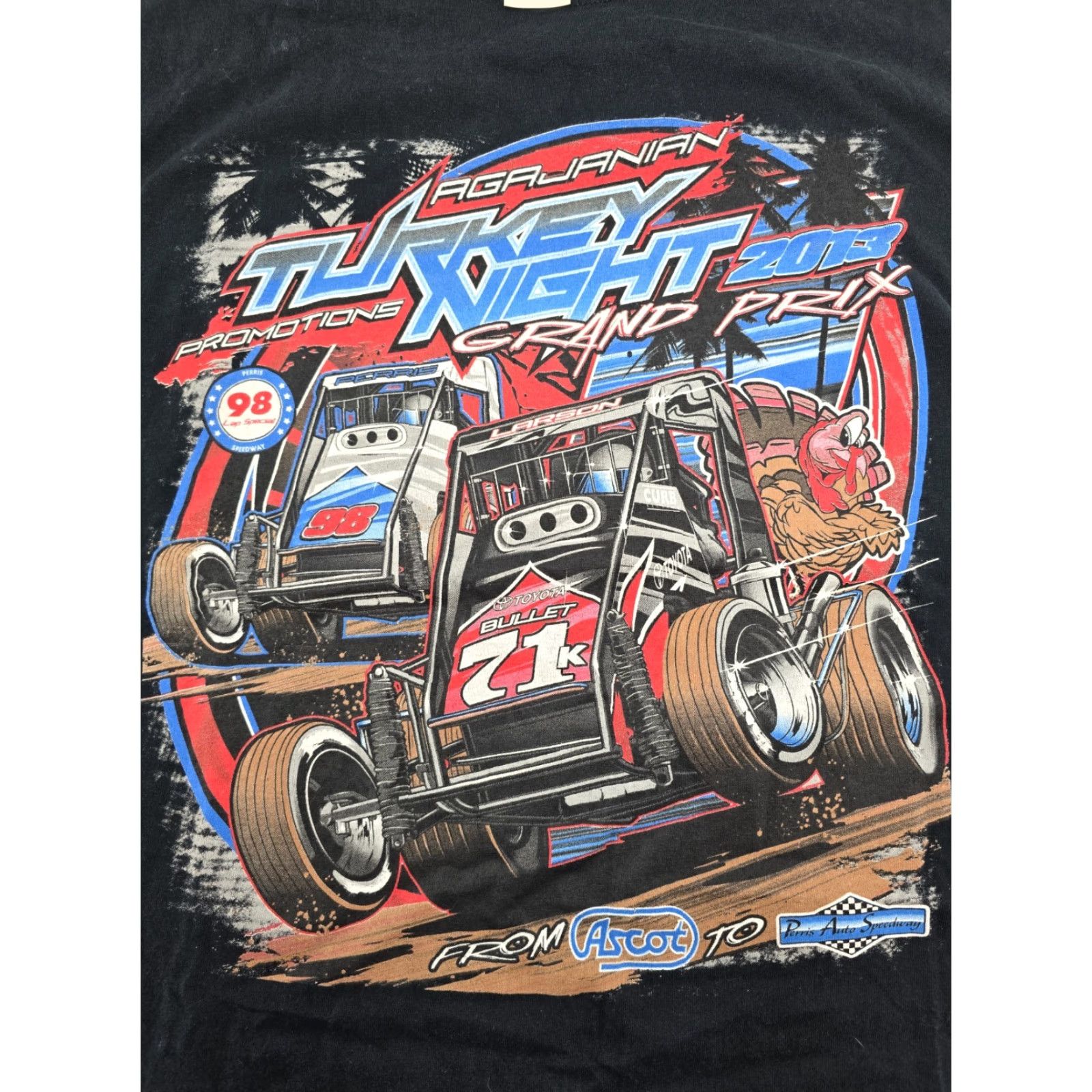 Vintage VINTAGE Fruit Shirt Men 2XL Black Grand Prix 2013 73rd 98 Lap Perris Auto Speed Night Turkey Racing -Perris Auto Speed Mens Size US XXL / EU 58 / 5 - 5 Thumbnail