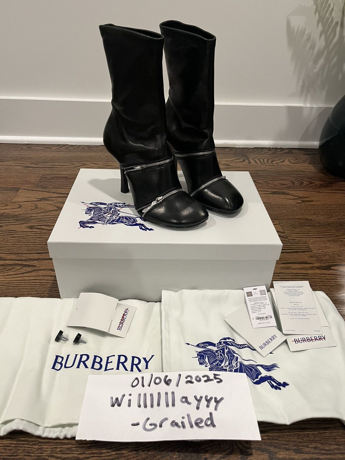 Burberry Burberry Leather Peep Boots Size US 7.5 / IT 37.5 - 7 Thumbnail
