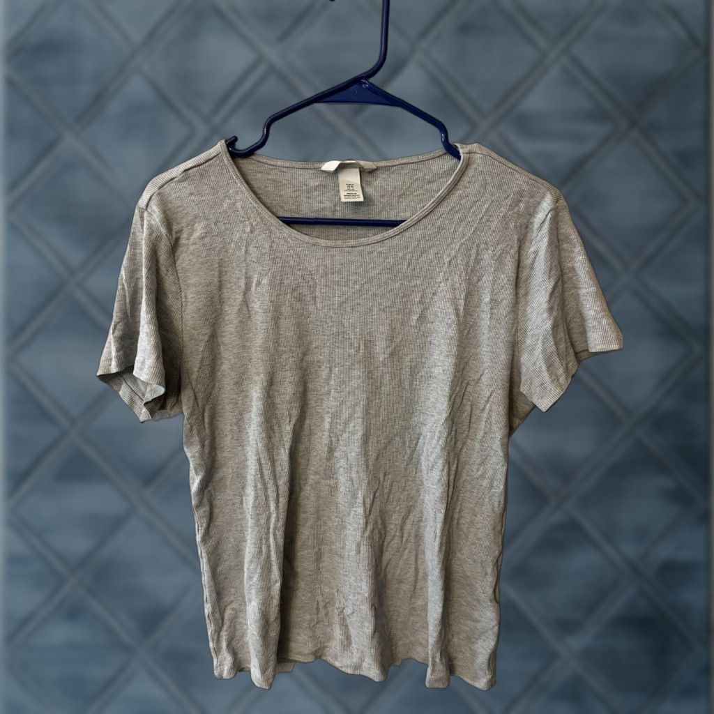 H&M H&M Shirt Women XL Gray Logo Cotton Modal Jersey Short Sleeve T-Shirt Womens Size XL / US 12-14 / IT 48-50 - 1 Thumbnail