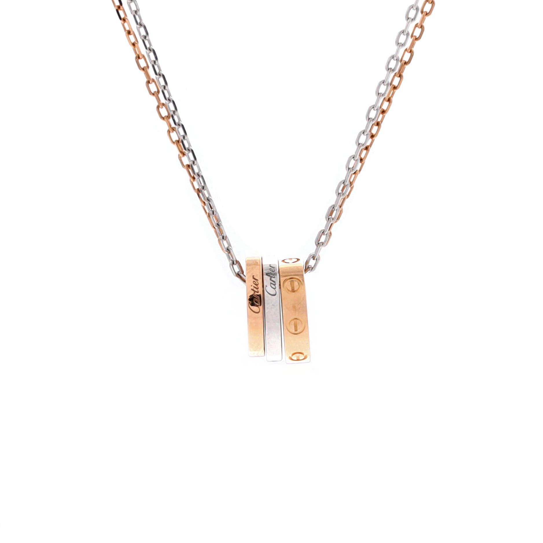 Cartier Love 3 Ring Pendant Necklace Size ONE SIZE - 1 Thumbnail