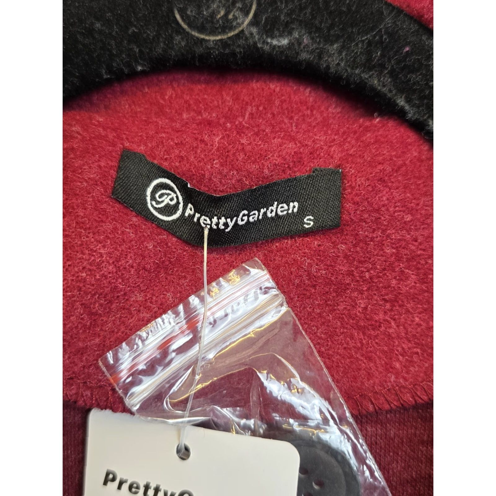 Vintage PrettyGarden NWT Women’s Tweed Vest Jacket Sleeveless Burgundy Size S - Belted Pocket Vest, Casual, Fall, Spring, Winter - Regular Women Size S / US 4 / IT 40 - 4 Thumbnail