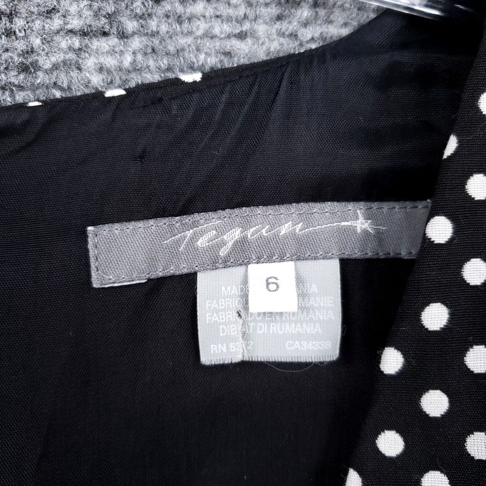 Vintage Tegan Dress Womens Mini Black Polka Dot Sleeveless V-Neck Zip Back Lined Size 6/M Size M / US 6-8 / IT 42-44 - 6 Thumbnail