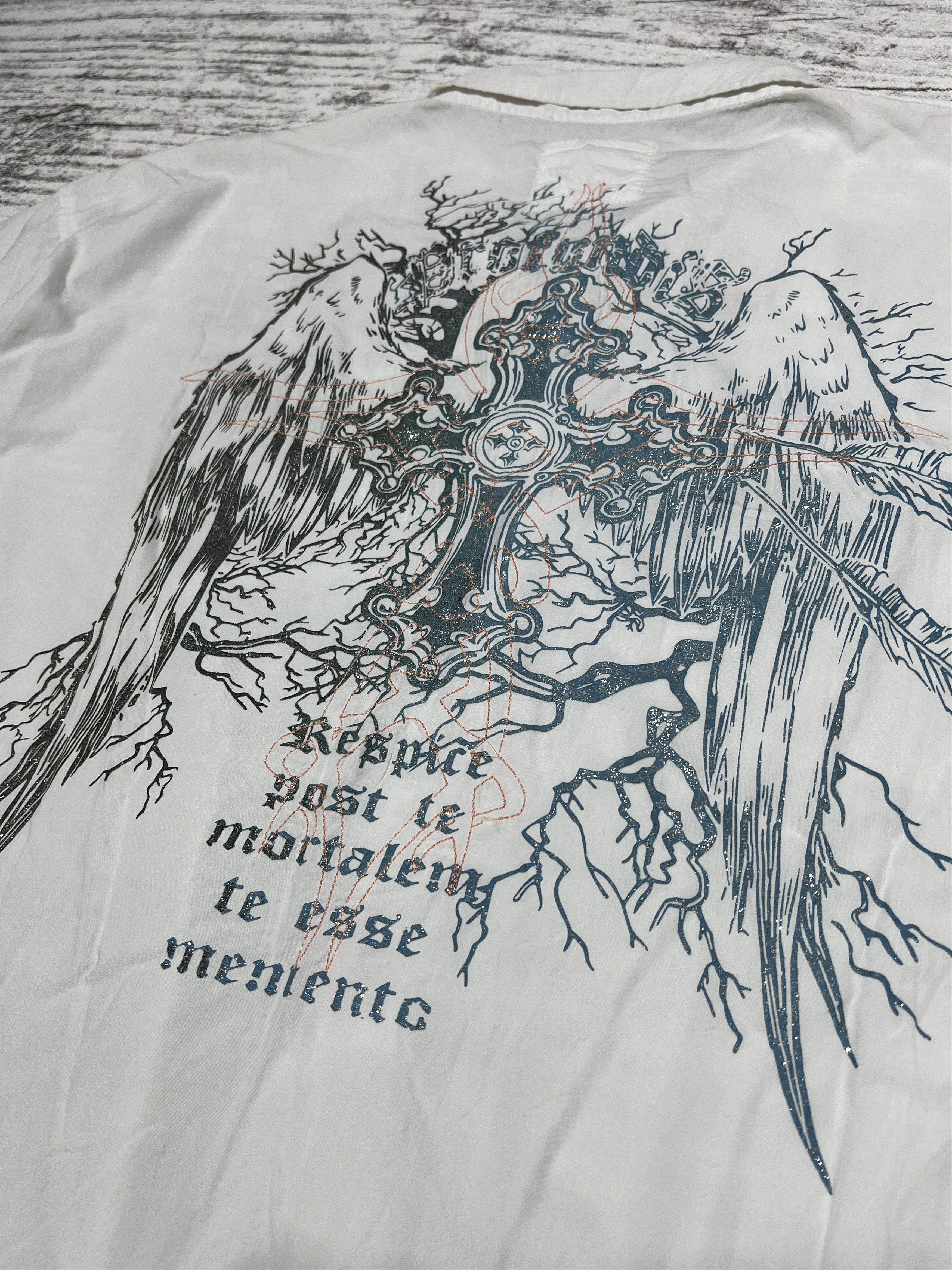 Japanese Brand 2000s Hysteric Cross Poem Print Shirt y2k Lgb Ifsixwasnine Size US XL / EU 56 / 4 - 3 Thumbnail