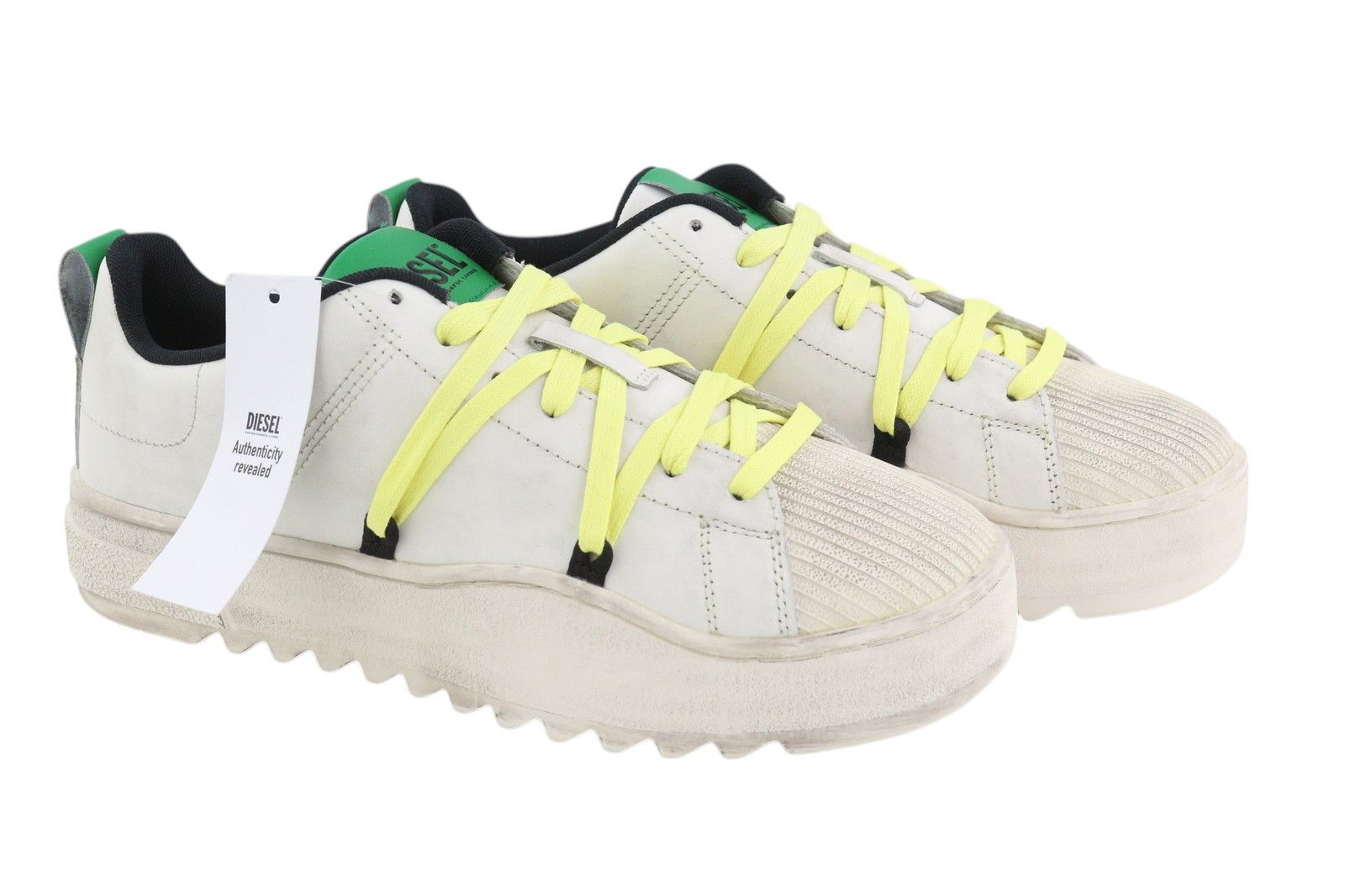 Diesel S-SHIKA LACEUP EU42.5 White Leather Low Top Logo 40833 Size US 9.5 / EU 42-43 - 2 Thumbnail