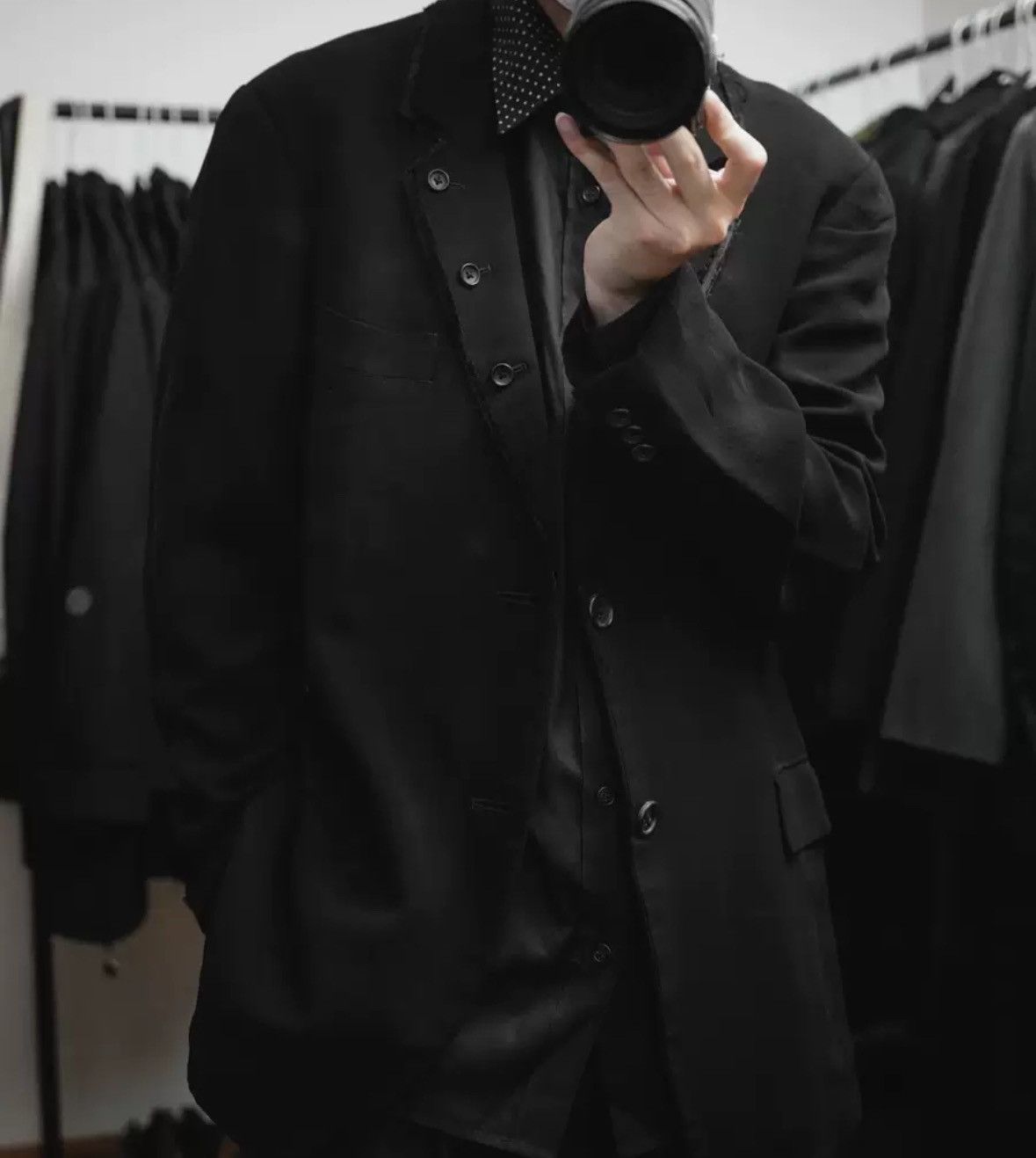 Yohji Yamamoto Yohji Yamamoto 11ss silk collar fringed double suit Size US XL / EU 56 / 4 - 9 Thumbnail