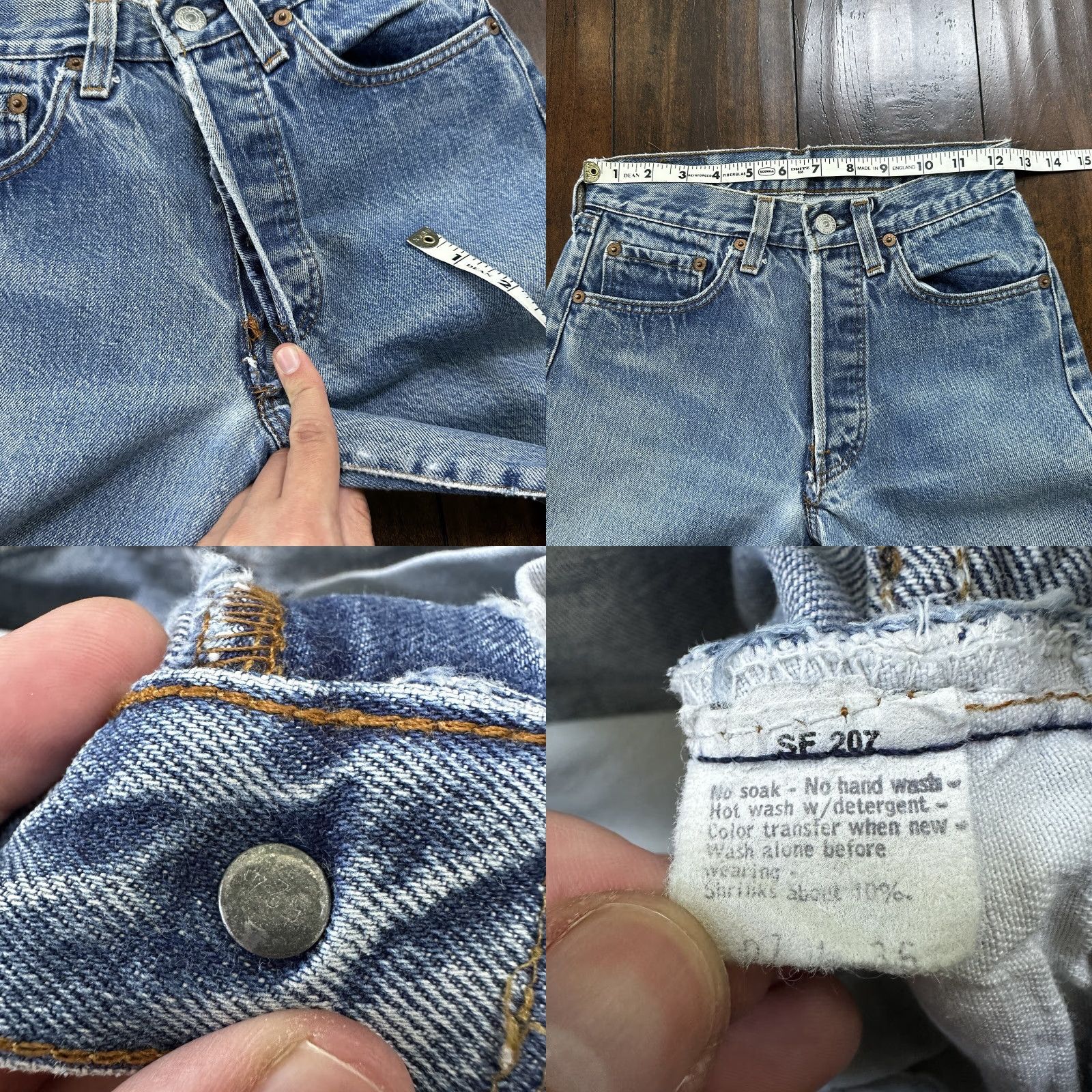 Levi's VINTAGE Levi's 501 XX Jeans 27x36 Blue Distressed 80s USA Mens Size US 27 - 8 Thumbnail