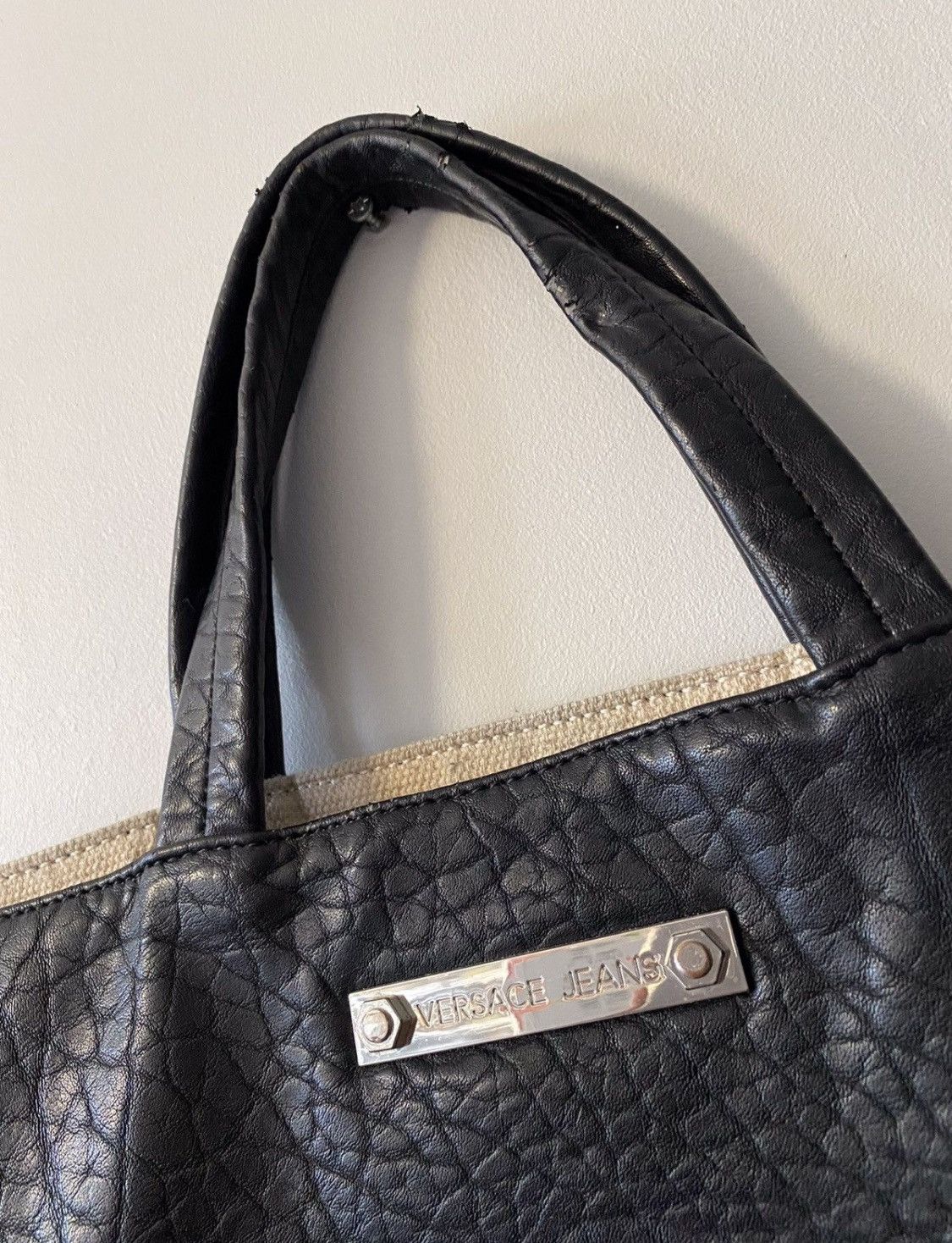 Versace × Vintage Vintage Versace Black Leather Shoulder Bag Size ONE SIZE - 3 Thumbnail
