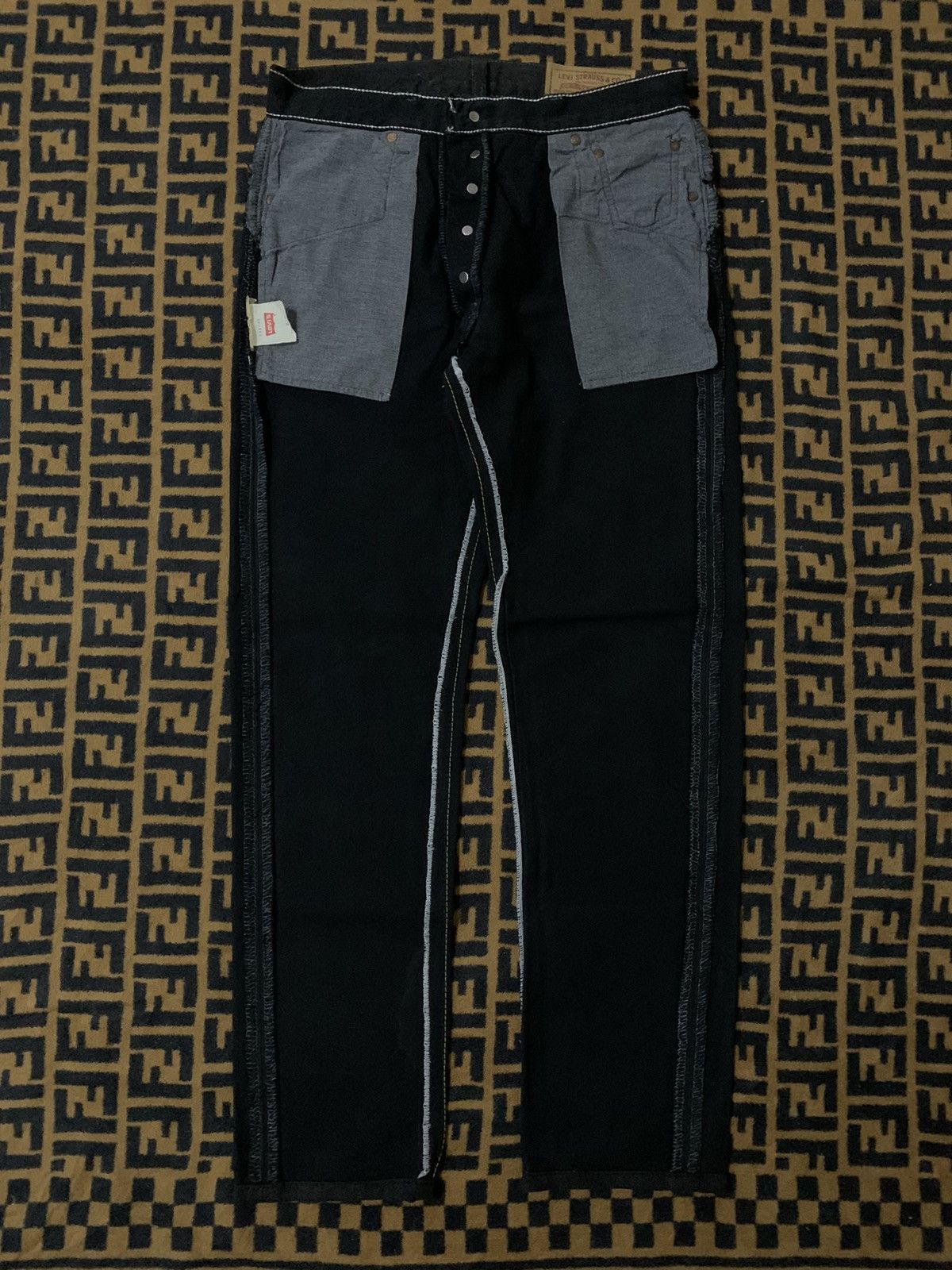 Levi's Vintage Clothing 💥Vintage Levi’s 501 Super Black Waxed Denim Size US 30 / EU 46 - 3 Thumbnail